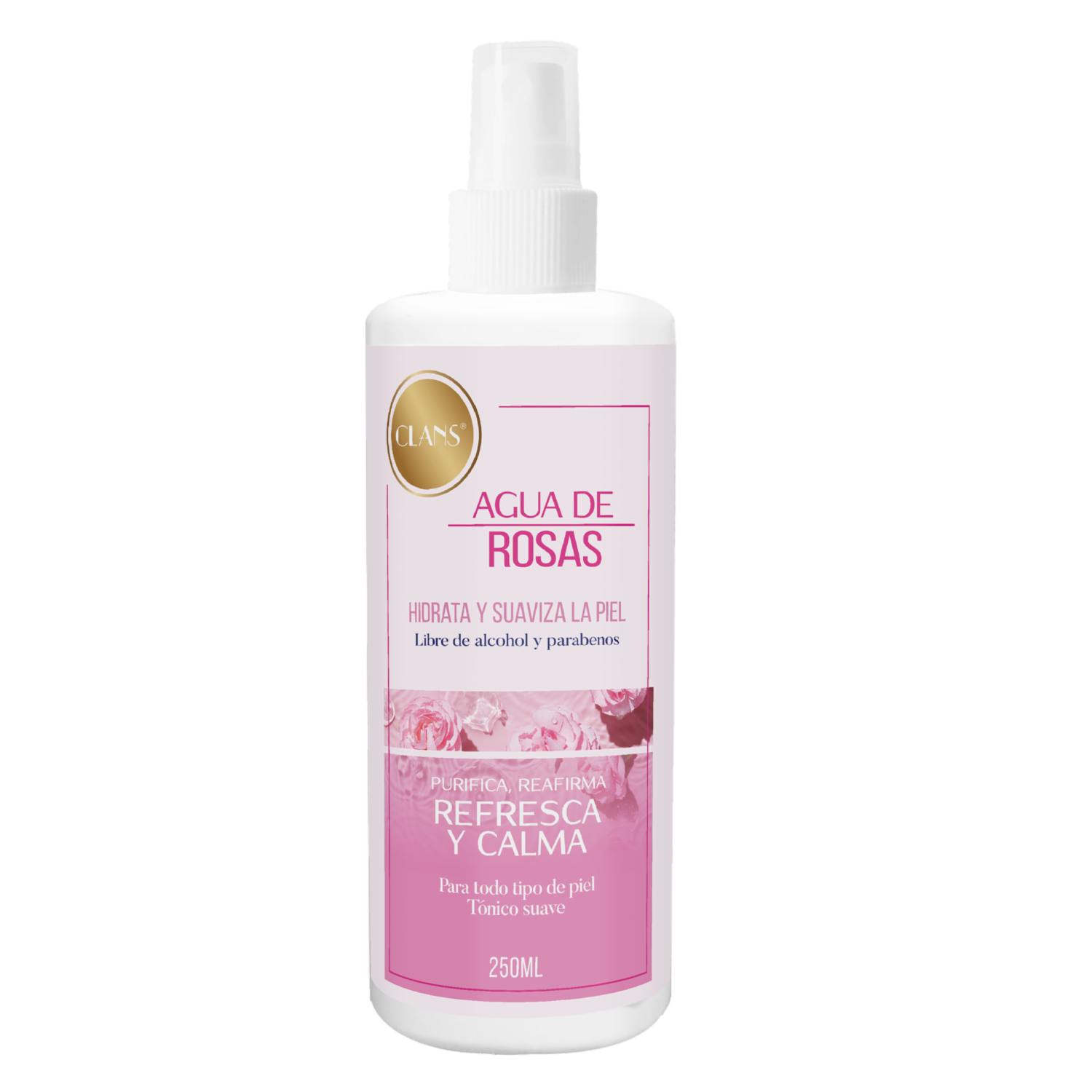 Agua De Rosas Facial CLANS 250 Ml