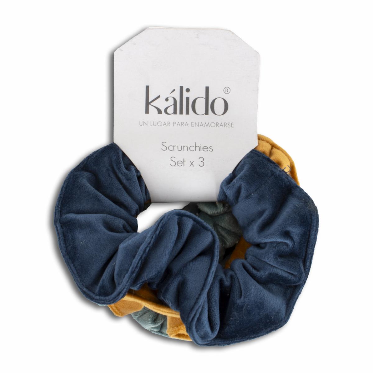 Vinchas De Cabello Tipo Scrunchie Colores Surtidos KALIDO X3 Uds