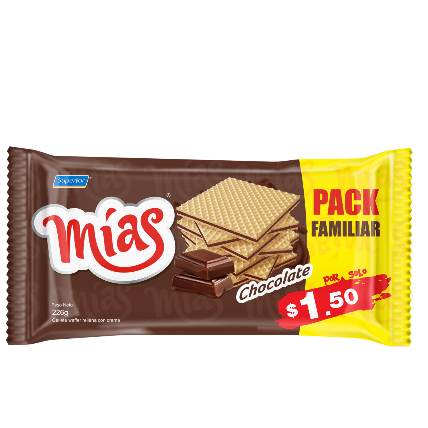 Galletas Dulces Waffer Sabor A Chocolate MÍAS 226 G