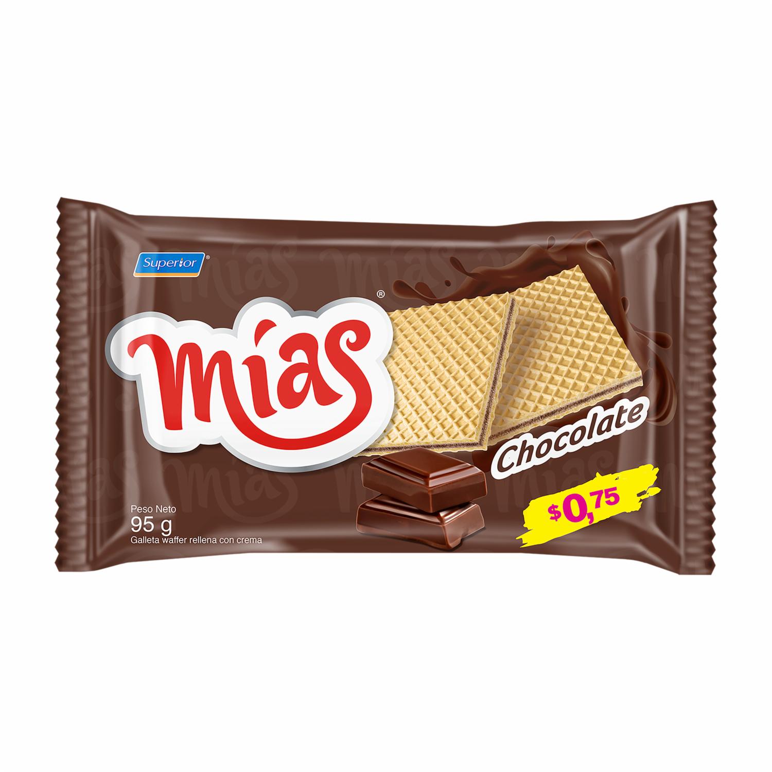 Galletas Dulces Waffer Sabor A Chocolate MÍAS 95 G