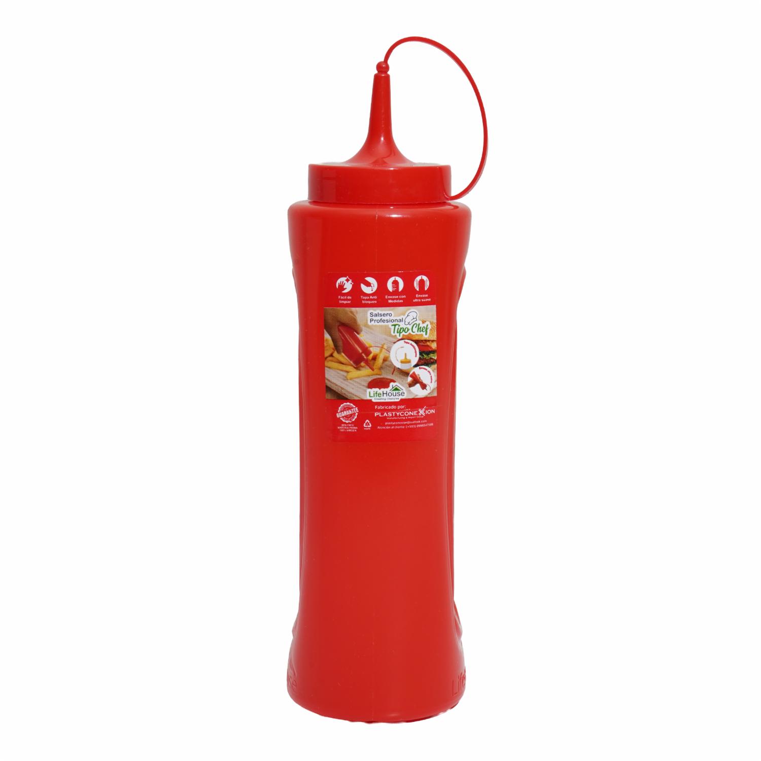 Salsero Tipo Chef Rojo Profesional SR. PLÁSTYKO 530 Ml