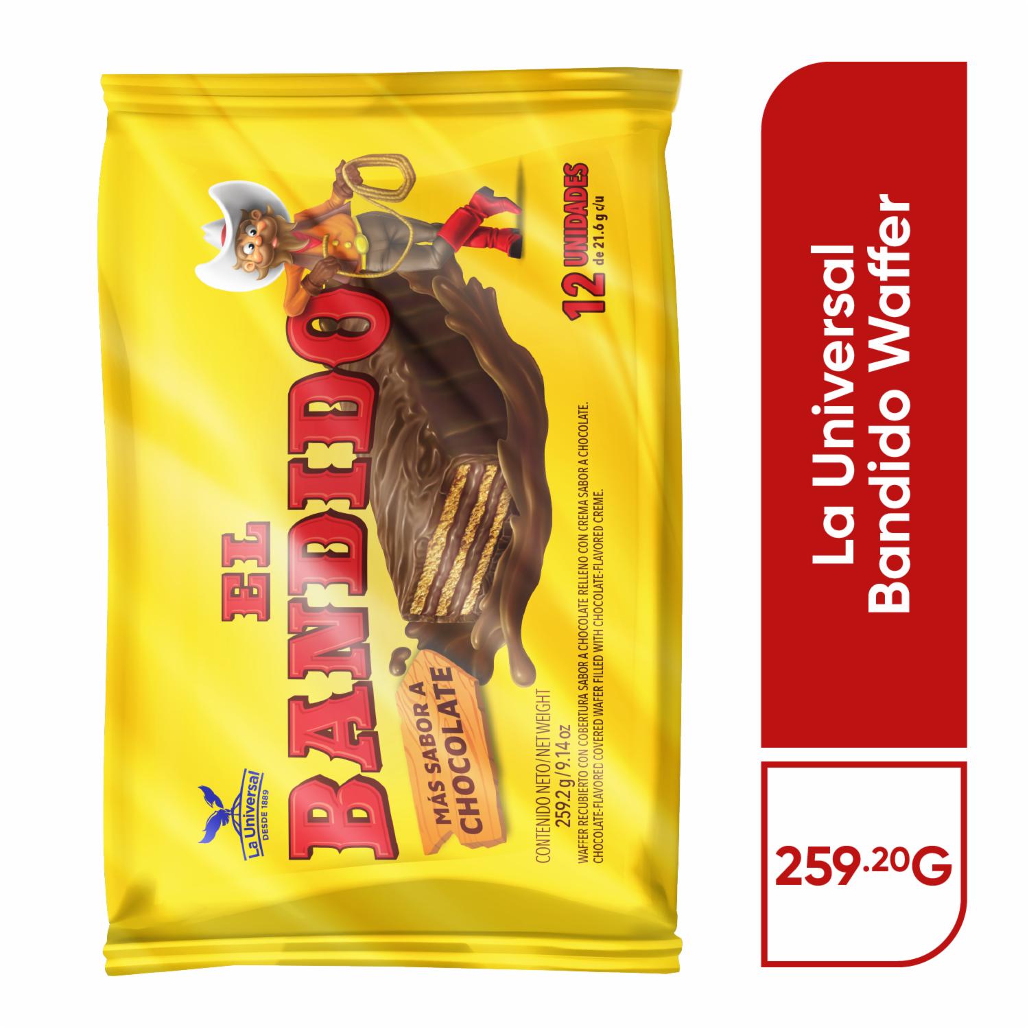 Galletas Dulces Waffer De Chocolate BANDIDO 259,2 G