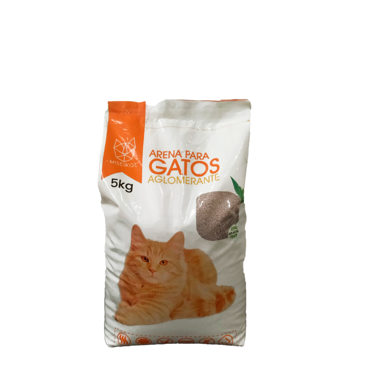 Arena Para Gatos Aglomerante 100% Natural MISTIKAT 5 KG