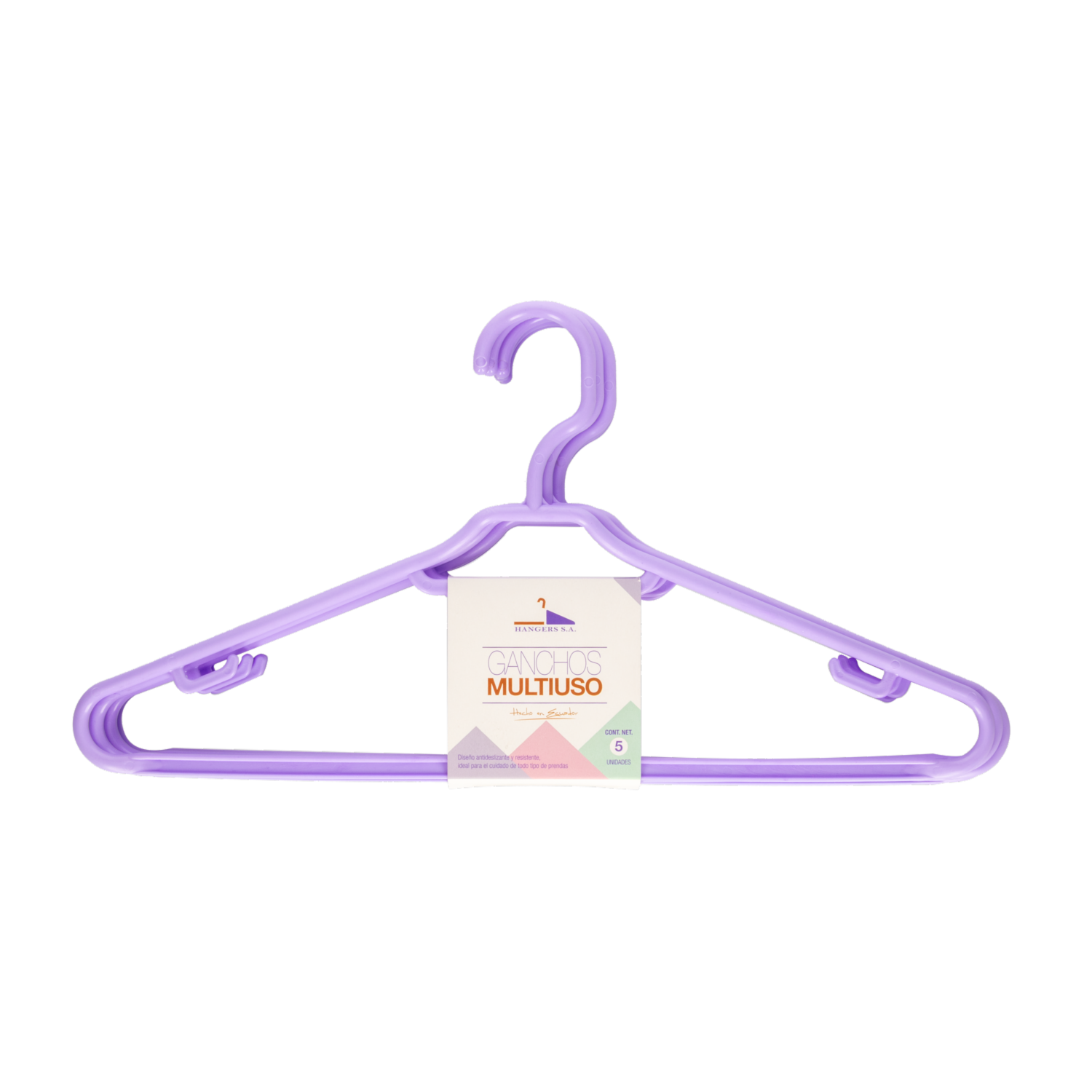 Armador Para Ropa Plástico Color Lavanda HANGERS S.A. 1 X 5 Uds