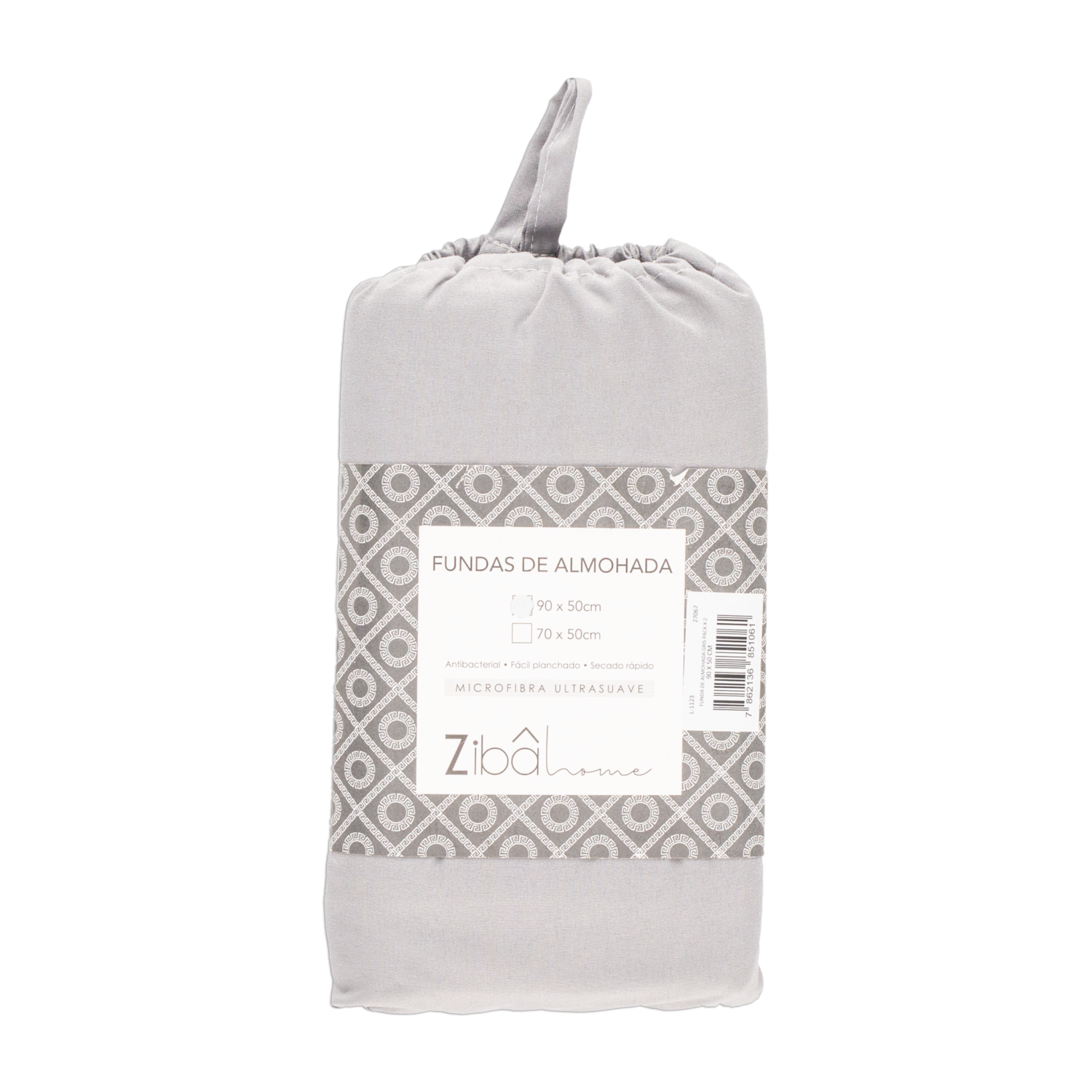 Funda De Almohada Gris ZIBA HOME 90 X 50 Cm