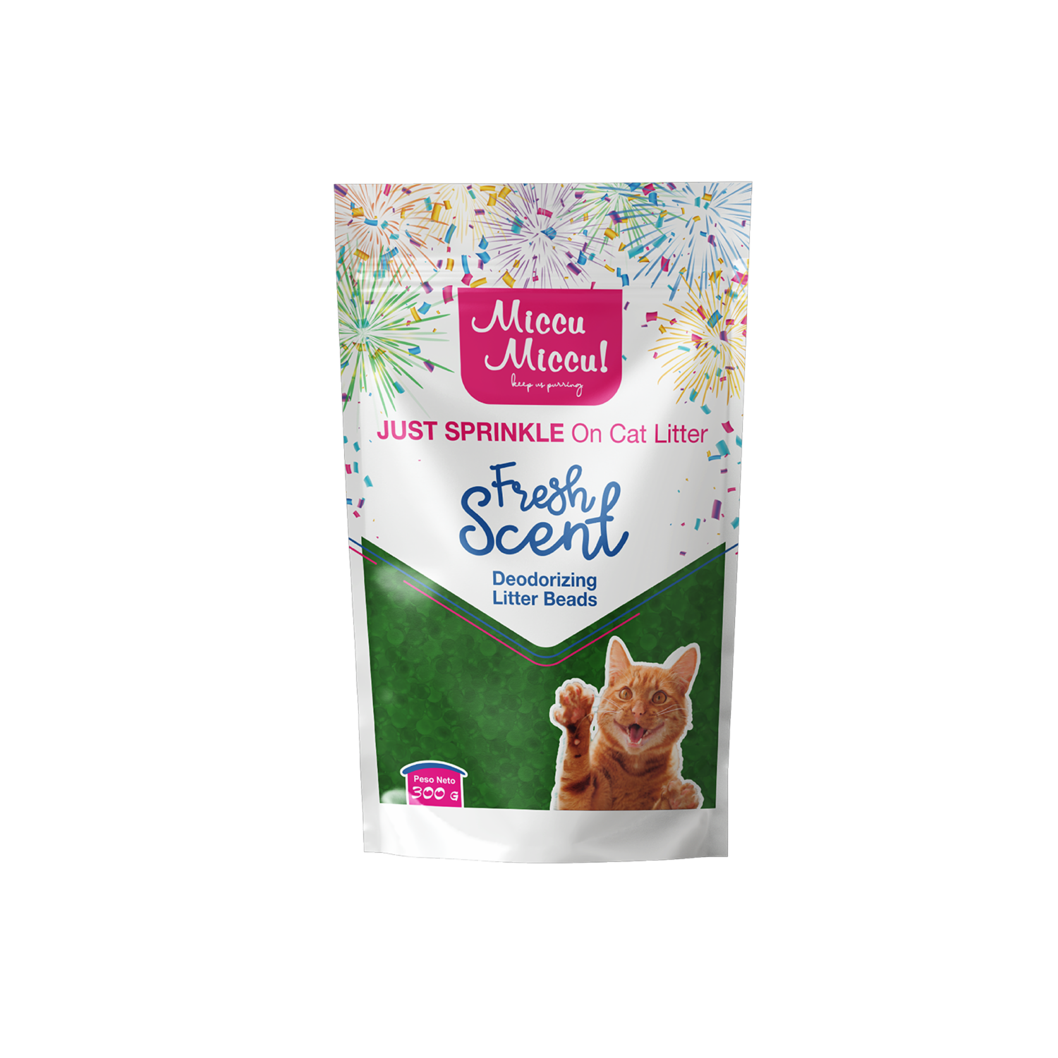 Arena Para Gatos Sprinkles Fragancia Manzana MICCU 300 G