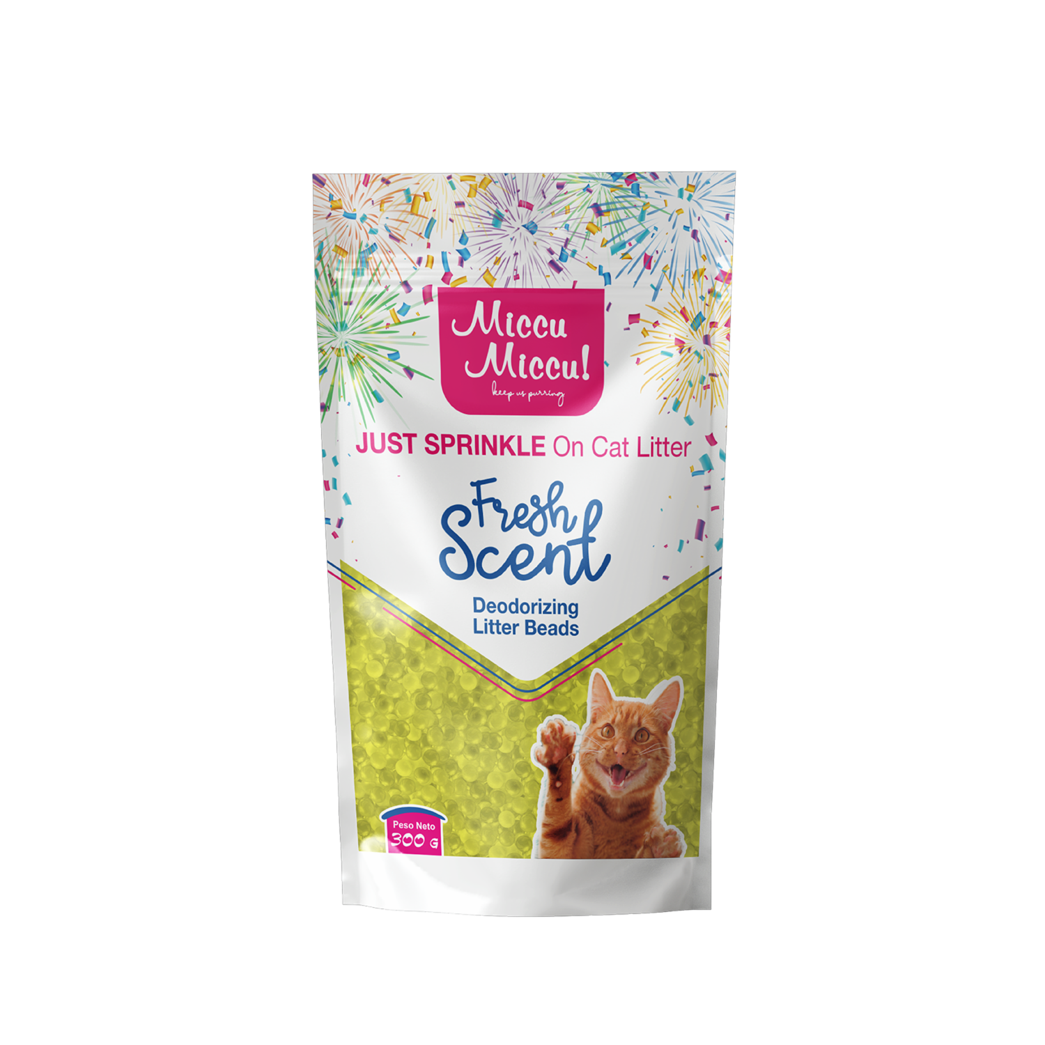 Arena Para Gatos Sprinkles Fragancia Limón MICCU 300 G