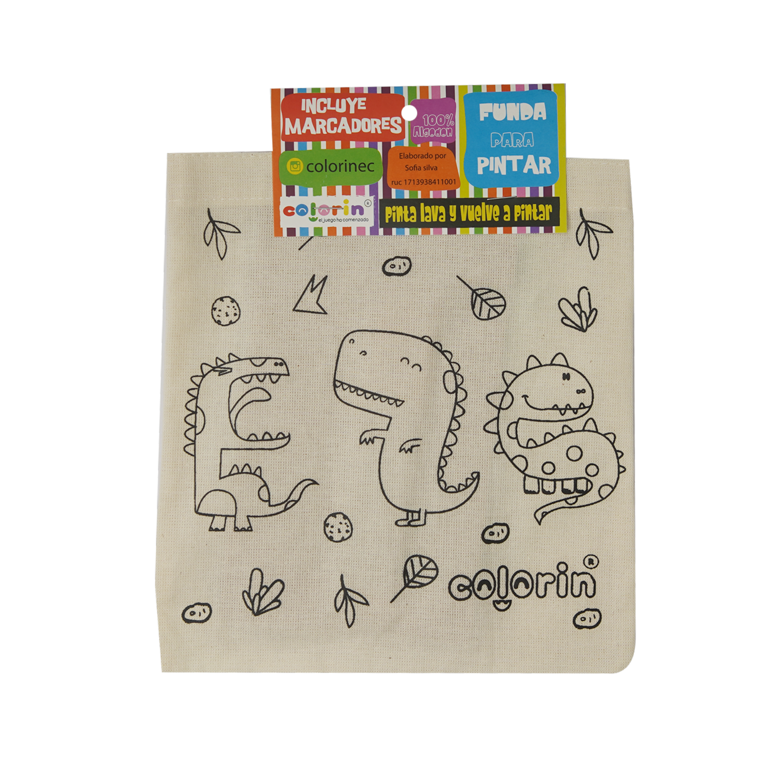 Píntalo Funda Creativo COLORIN Dinosaurio
