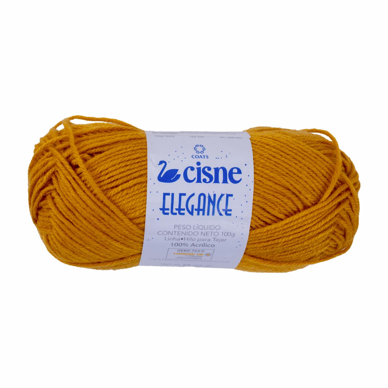 Lana Para Tejer 100% Acrílico Color Mostaza CISNE 100 G