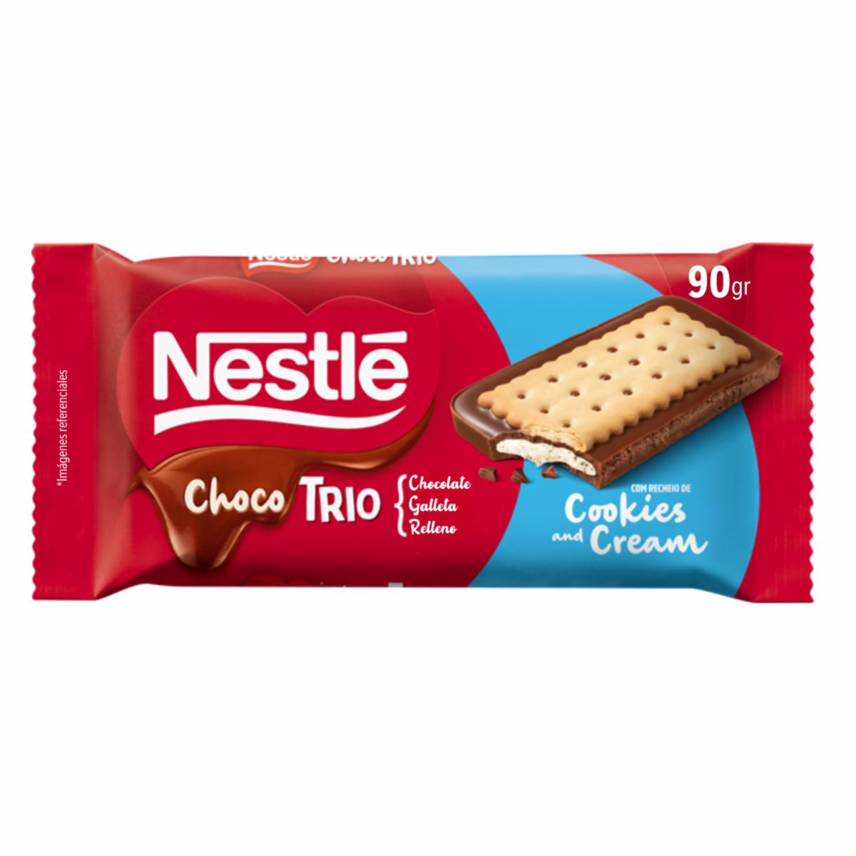 Chocolate En Tableta Con Leche Y Galleta NESTLÉ CHOCO TRIO 90 G