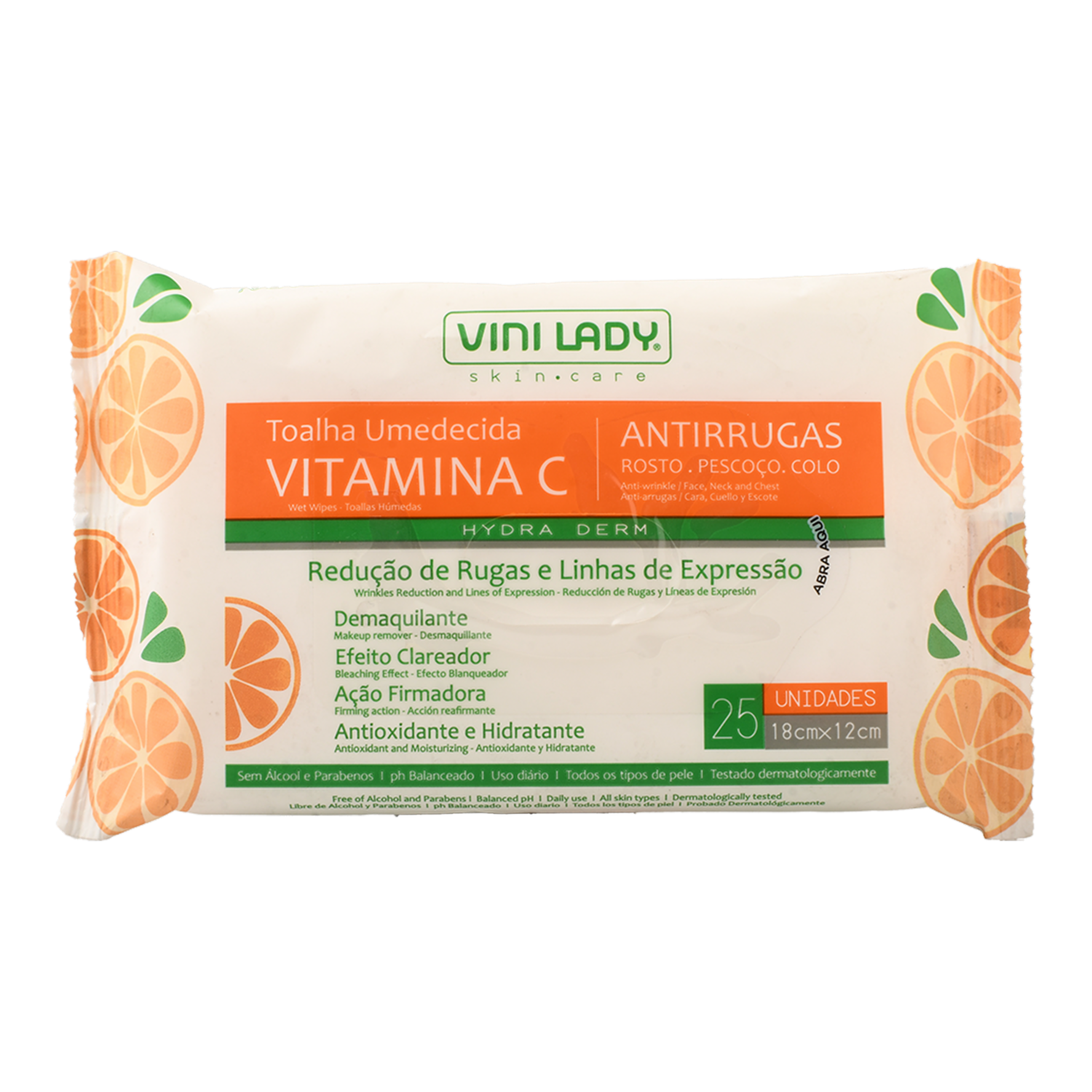 Toallitas Desmaquillantes Anti-Arrugas Con Vitamina C VINILADY X 25 Uds