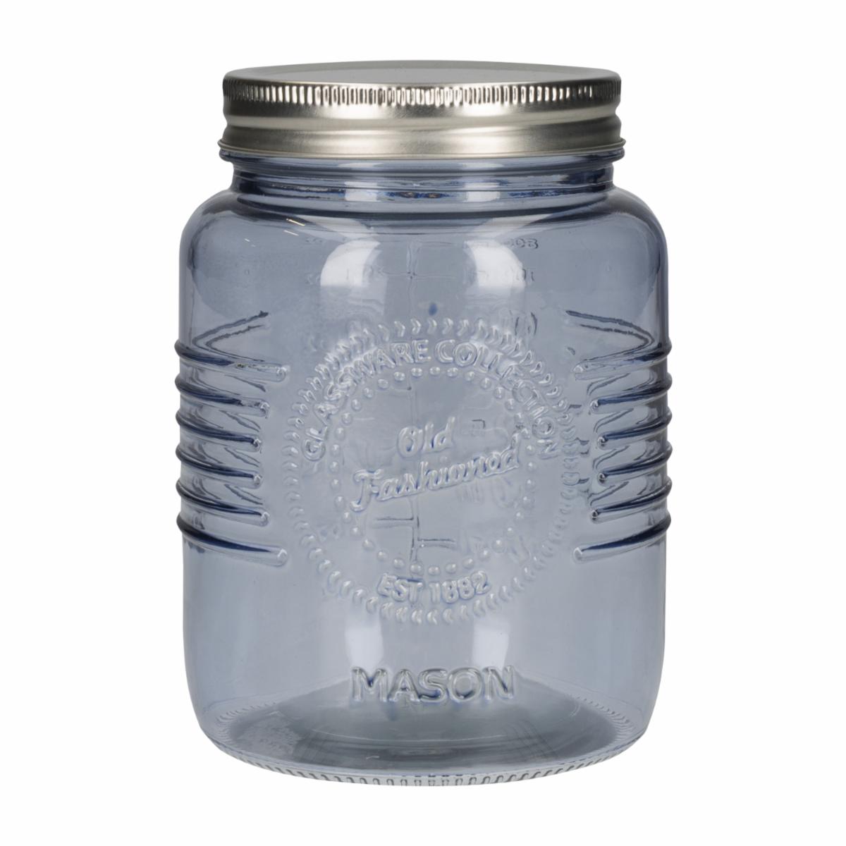 Frasco Con Tapa Metalica Azul OLD FASHIONED 1 L