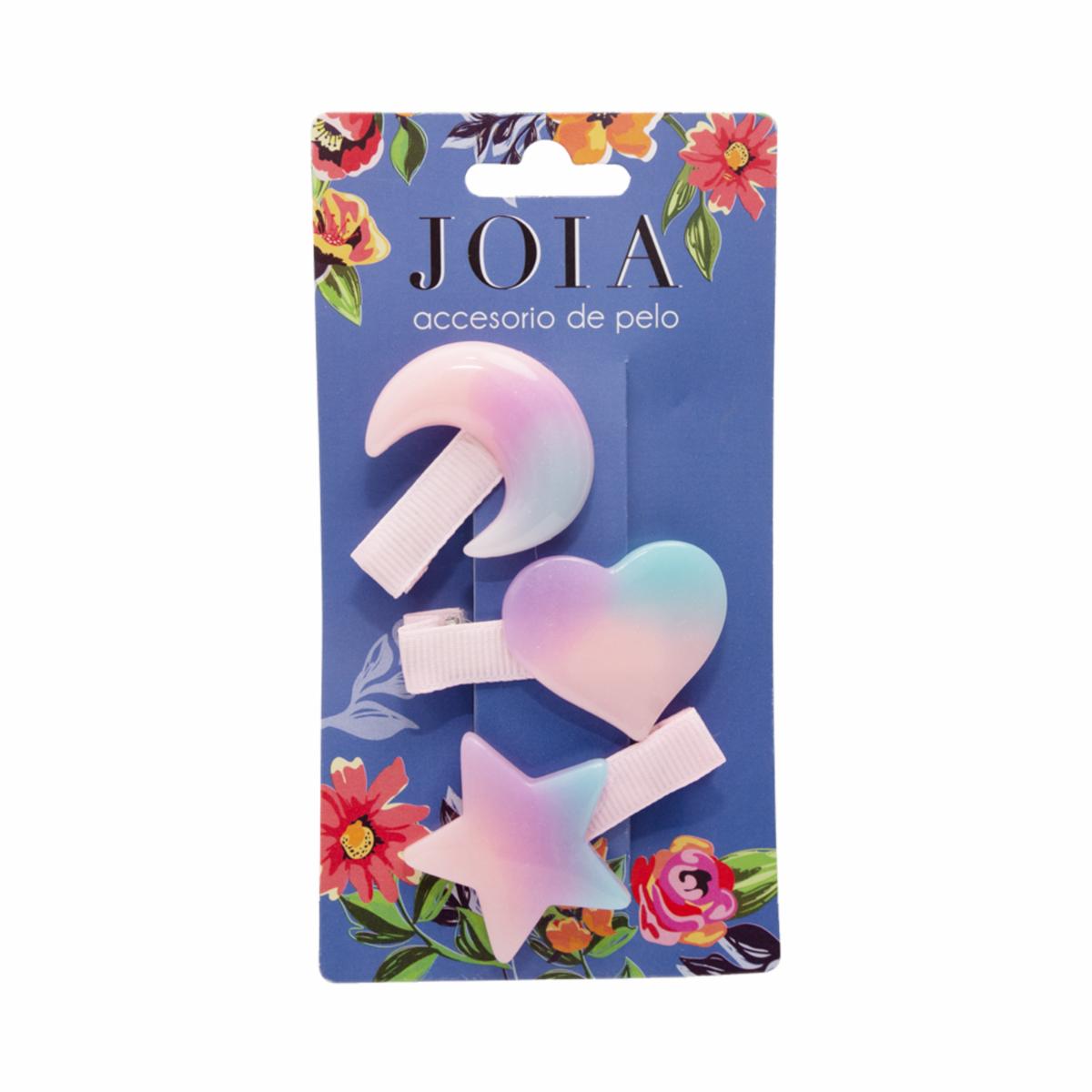 Vinchas De Cabello De Niña Luna, Corazón Y Estrellas JOIA Diseño De Luna, Corazón Y Estrellas Por 3 Unidades