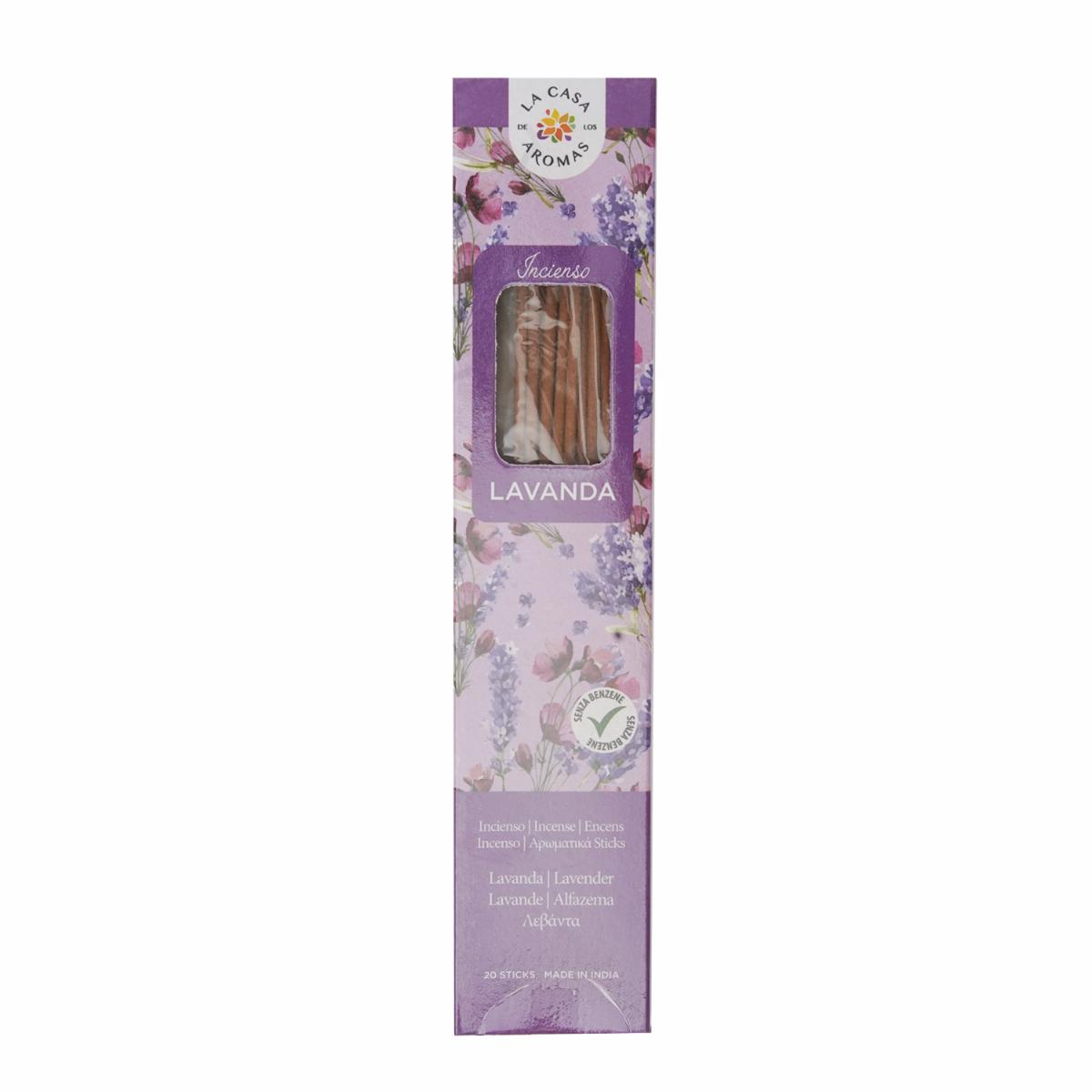 Incienso Fragancia Lavanda LA CASA DE LOS AROMAS X 20 Uds
