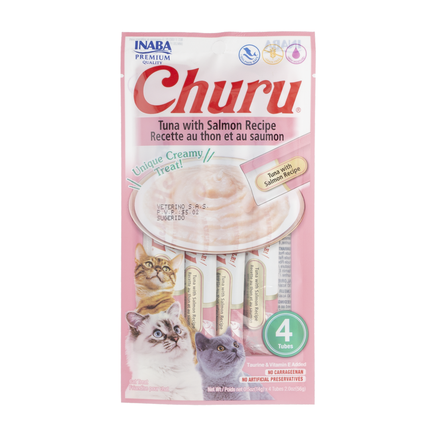 Snack Para Gatos Sabor Atún Y Salmon CHURU 56 G