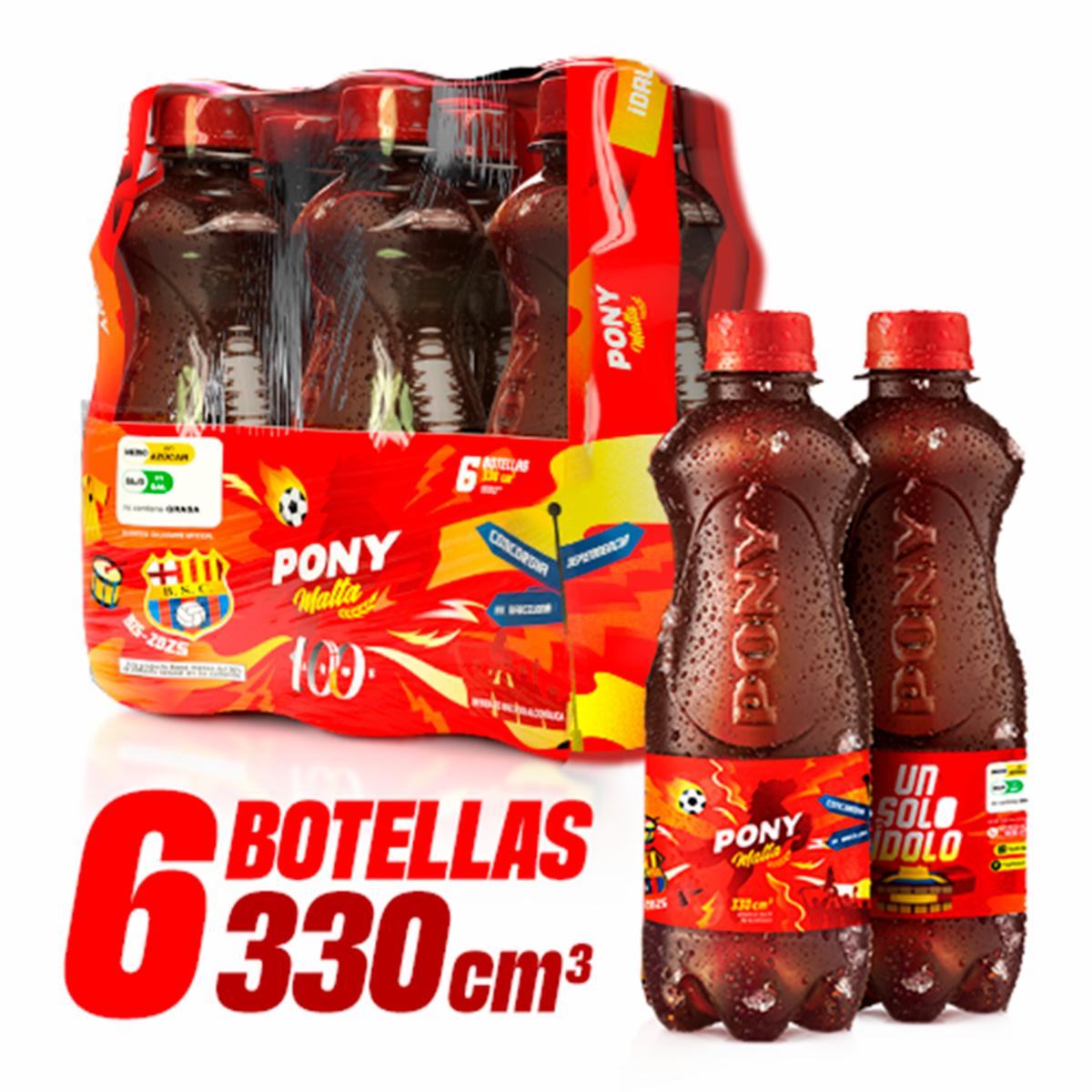 Bebida De Malta Energía Natural PONY MALTA 6 X 330 Ml