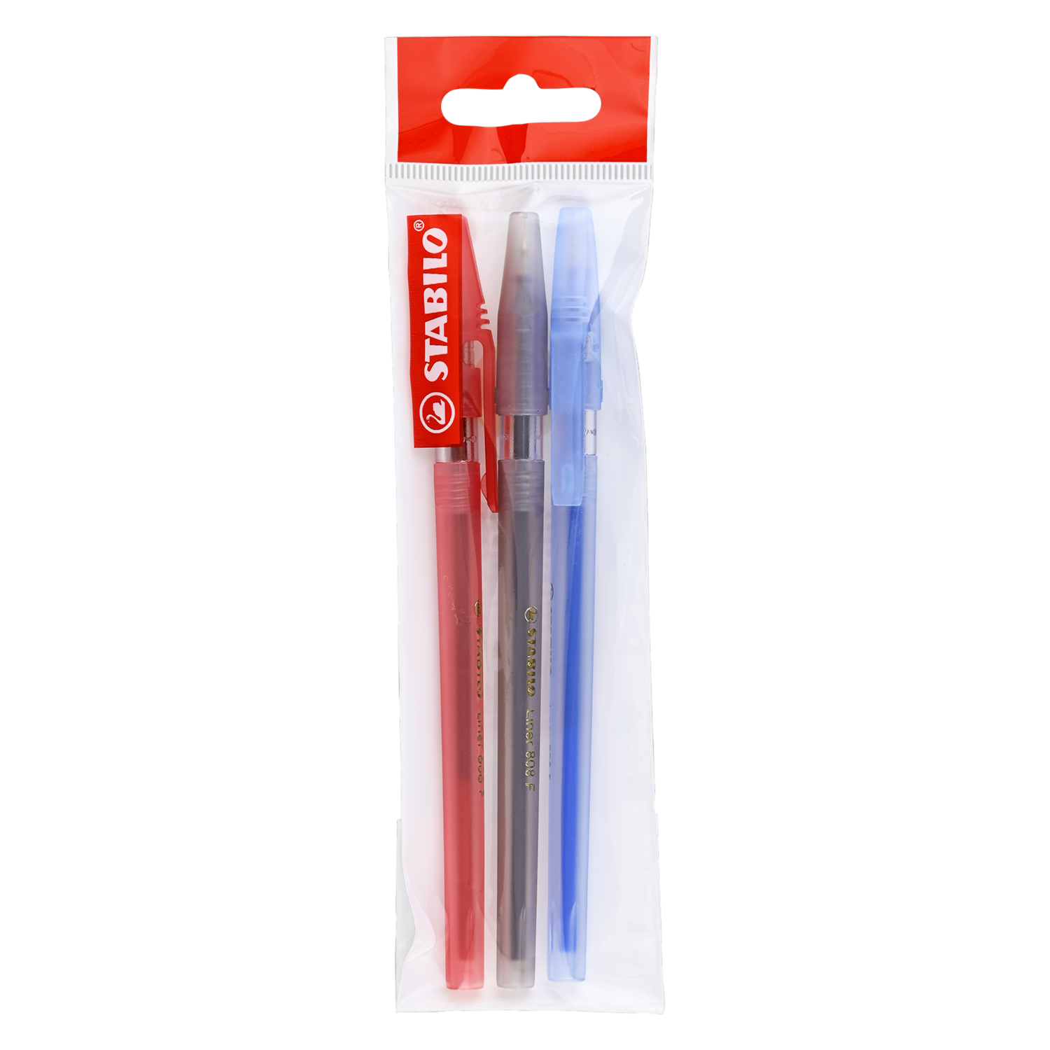 Bolígrafo Liner Azul Negro Y Rojo STABILO Ecopack 3 Uds