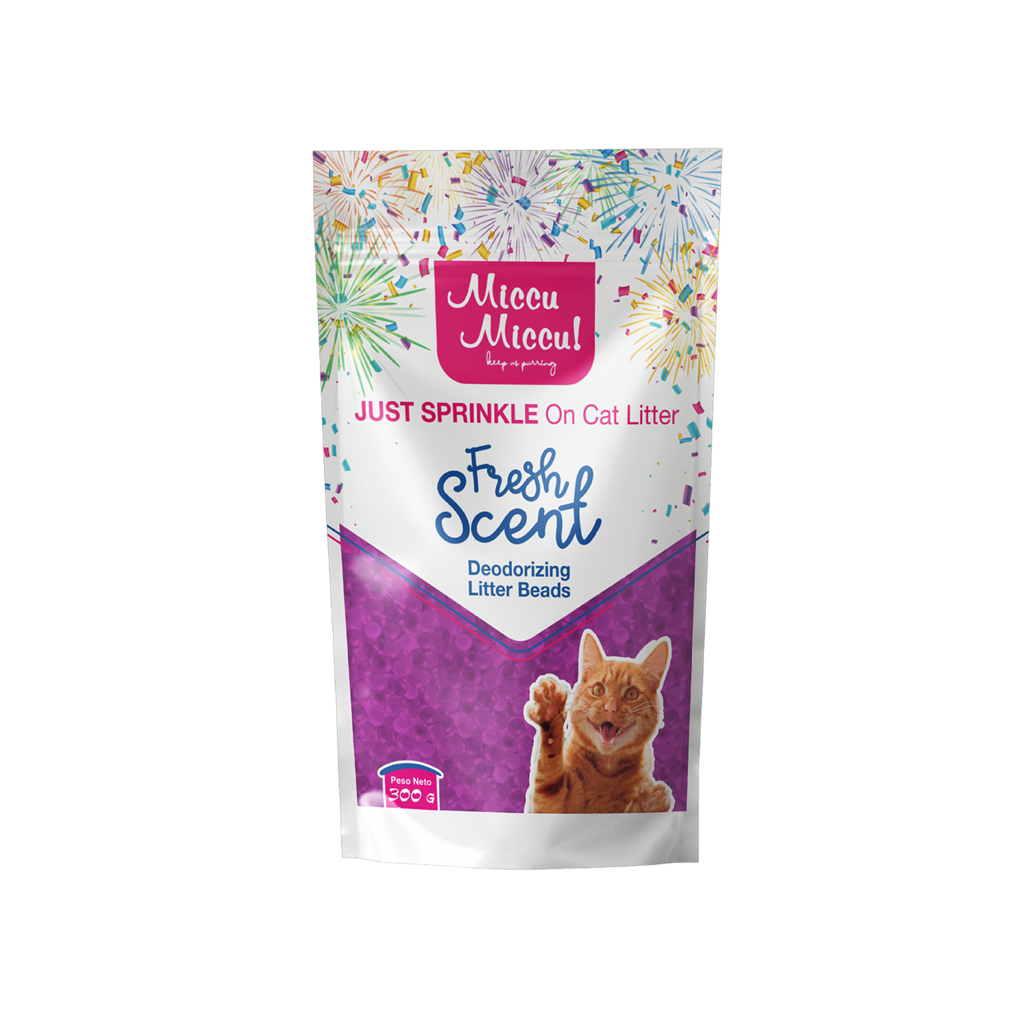 Arena Para Gatos Sprinkles Fragancia Lavanda MICCU 300 G