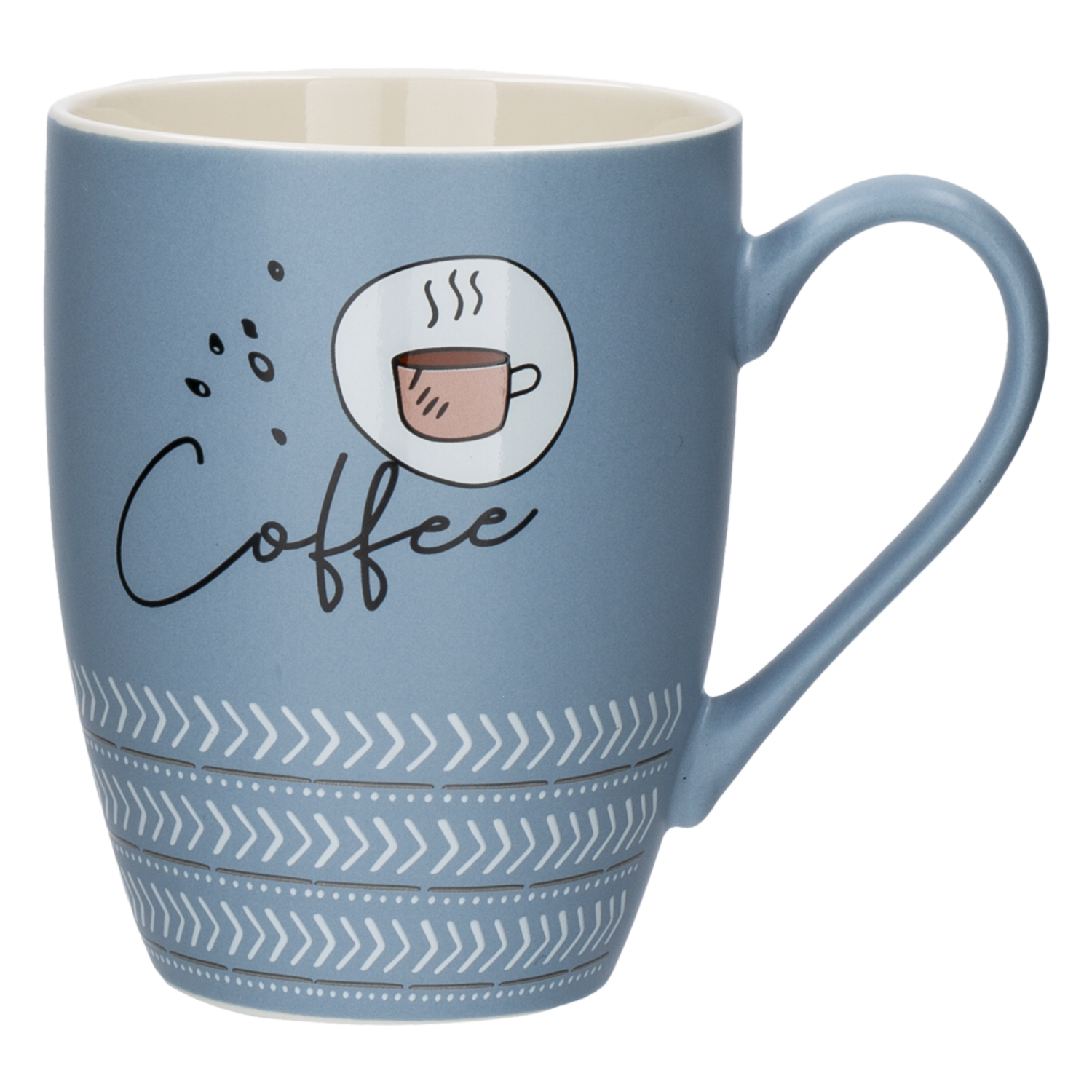 Jarro Diseño Coffee Time Azul Y Beige FREE HOME 1 Pieza