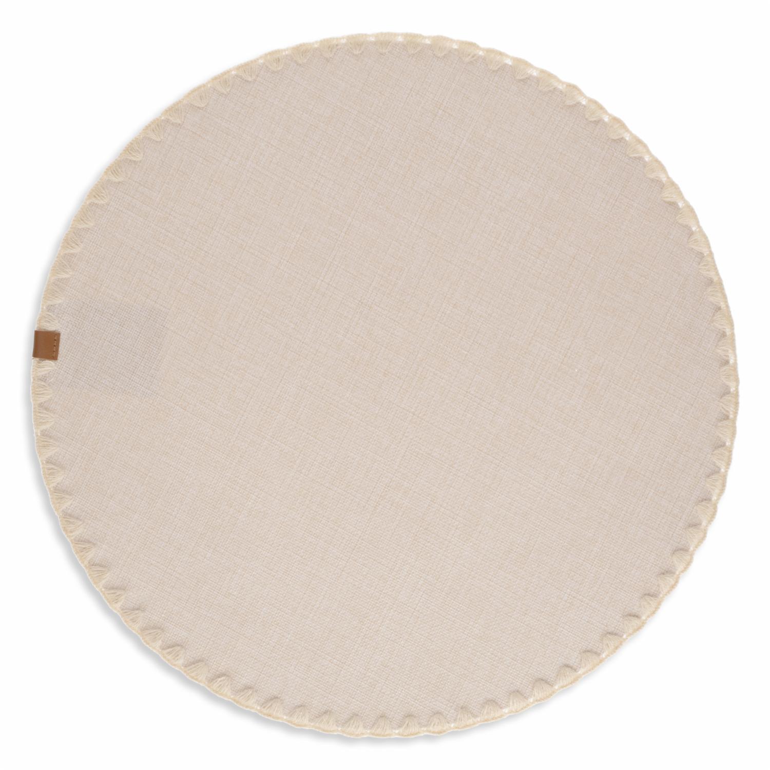Individual Texturizado Beige Con Borde FREE HOME Redondo