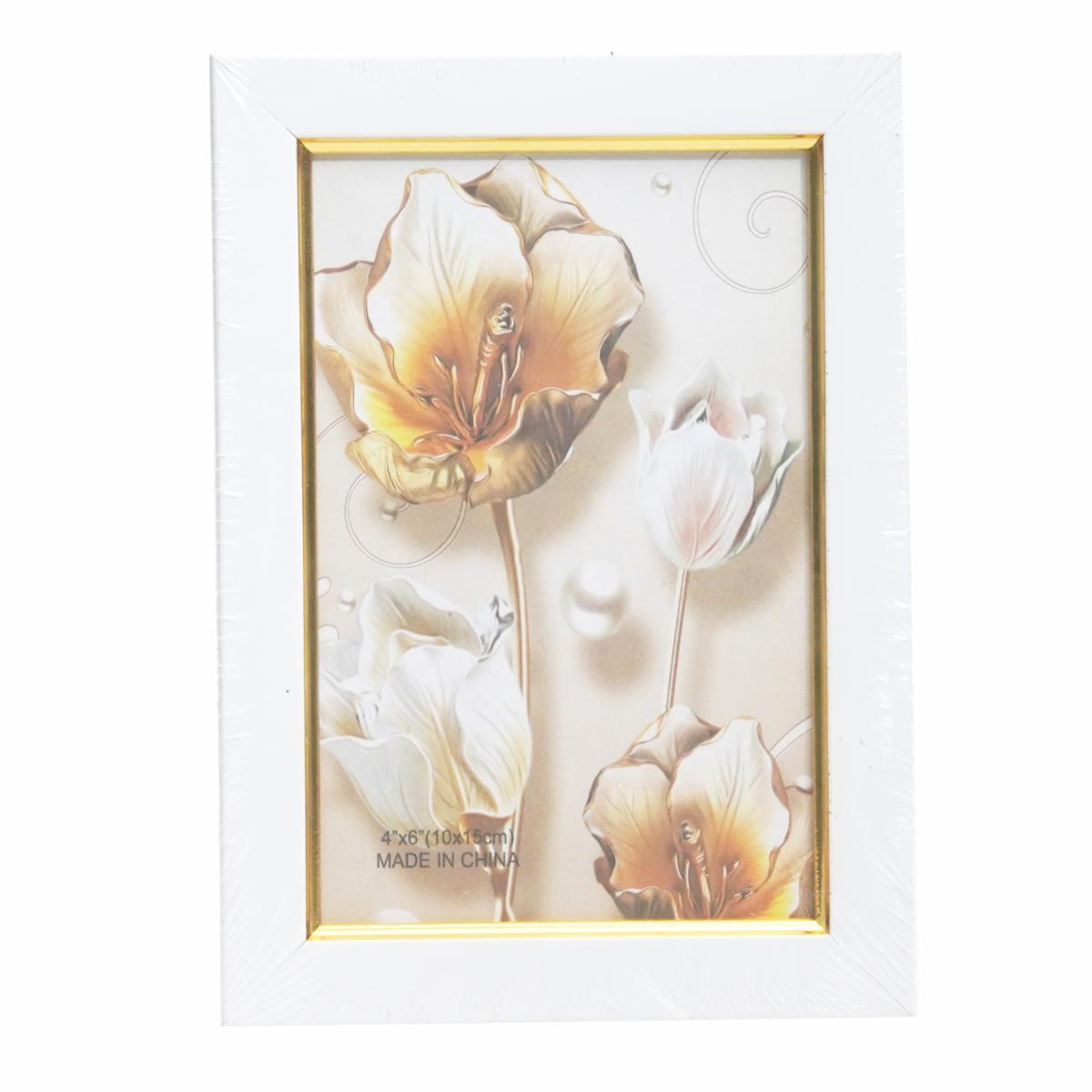 Porta Retrato Blanco Con Dorado XINKAI 4X6″
