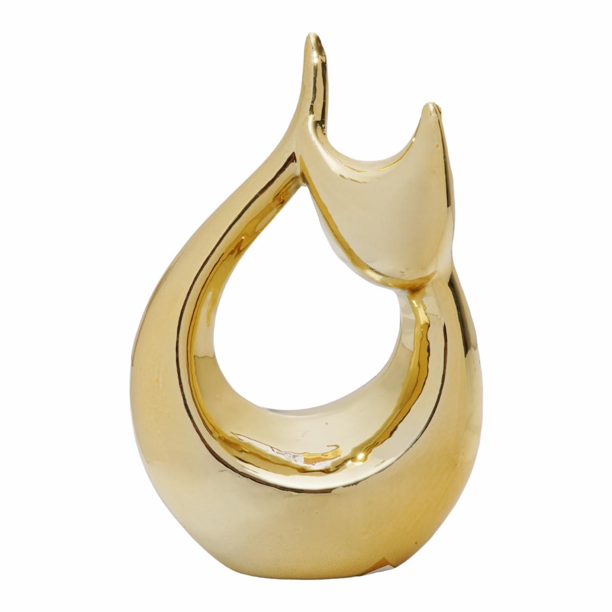 Adorno Decorativo Dorado Gato Relax KOOME 1 Pieza
