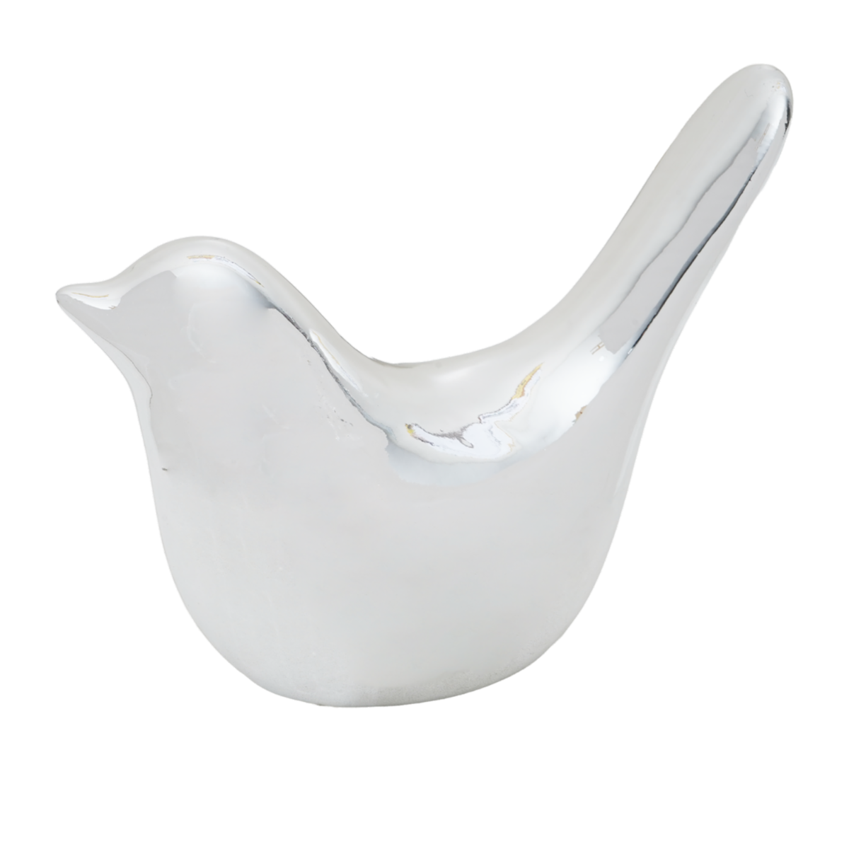 Adorno Decorativo Plata Pájaro Cola Larga KOOME