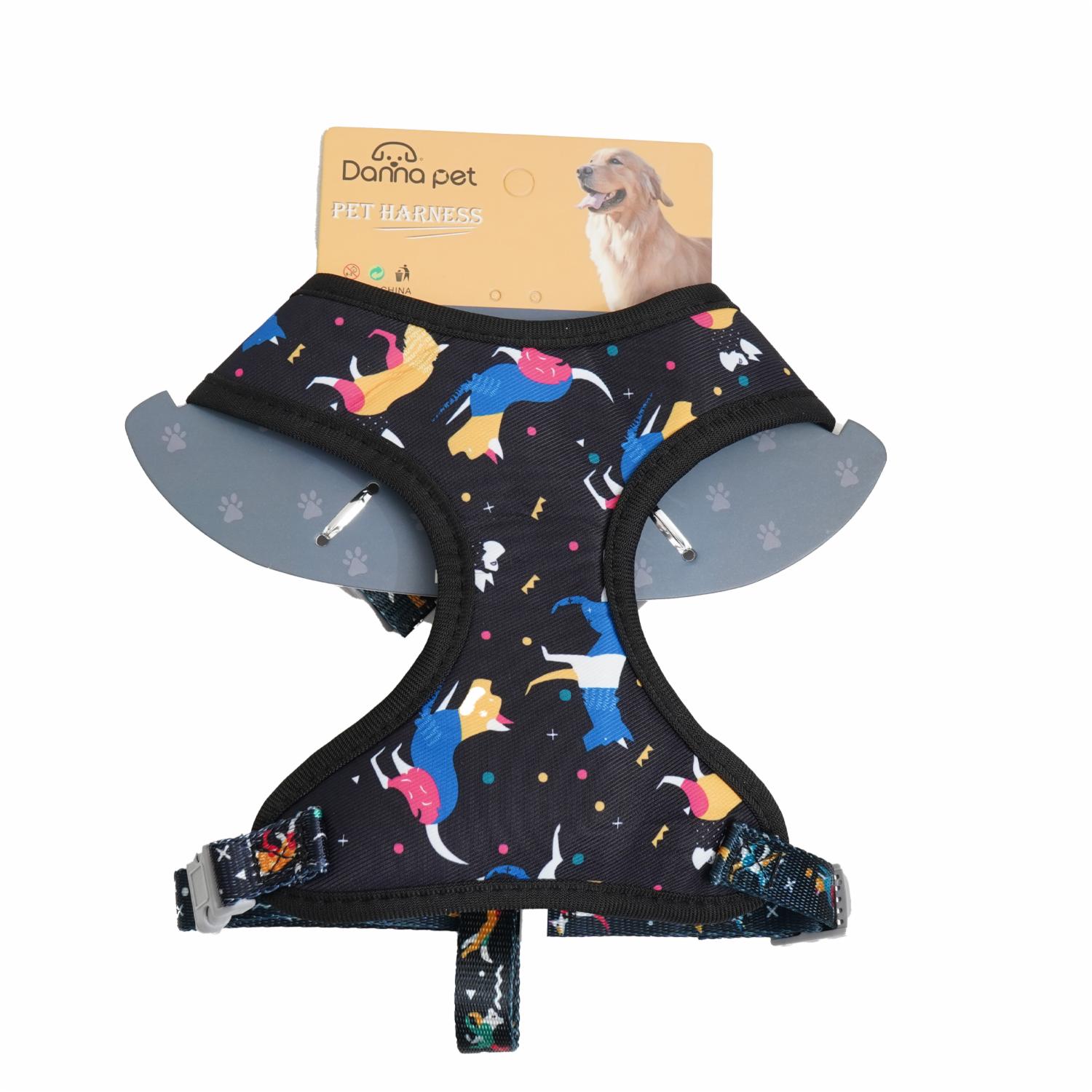 Arnés Para Perro Negro Con Estampados BTA PET Talla Grande