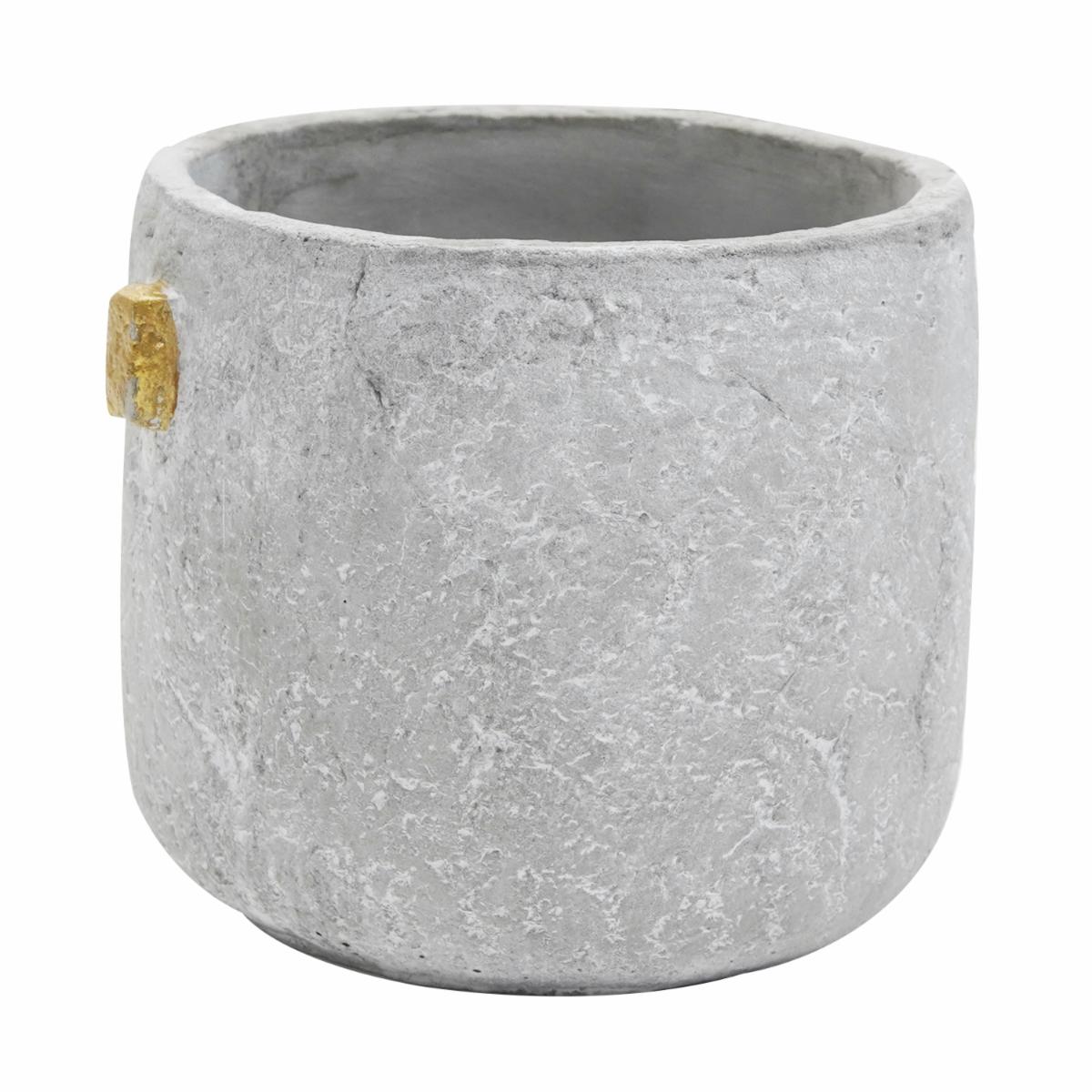 Maceta Cónica Gris Blanca LONSEN 13.5X15 Cm