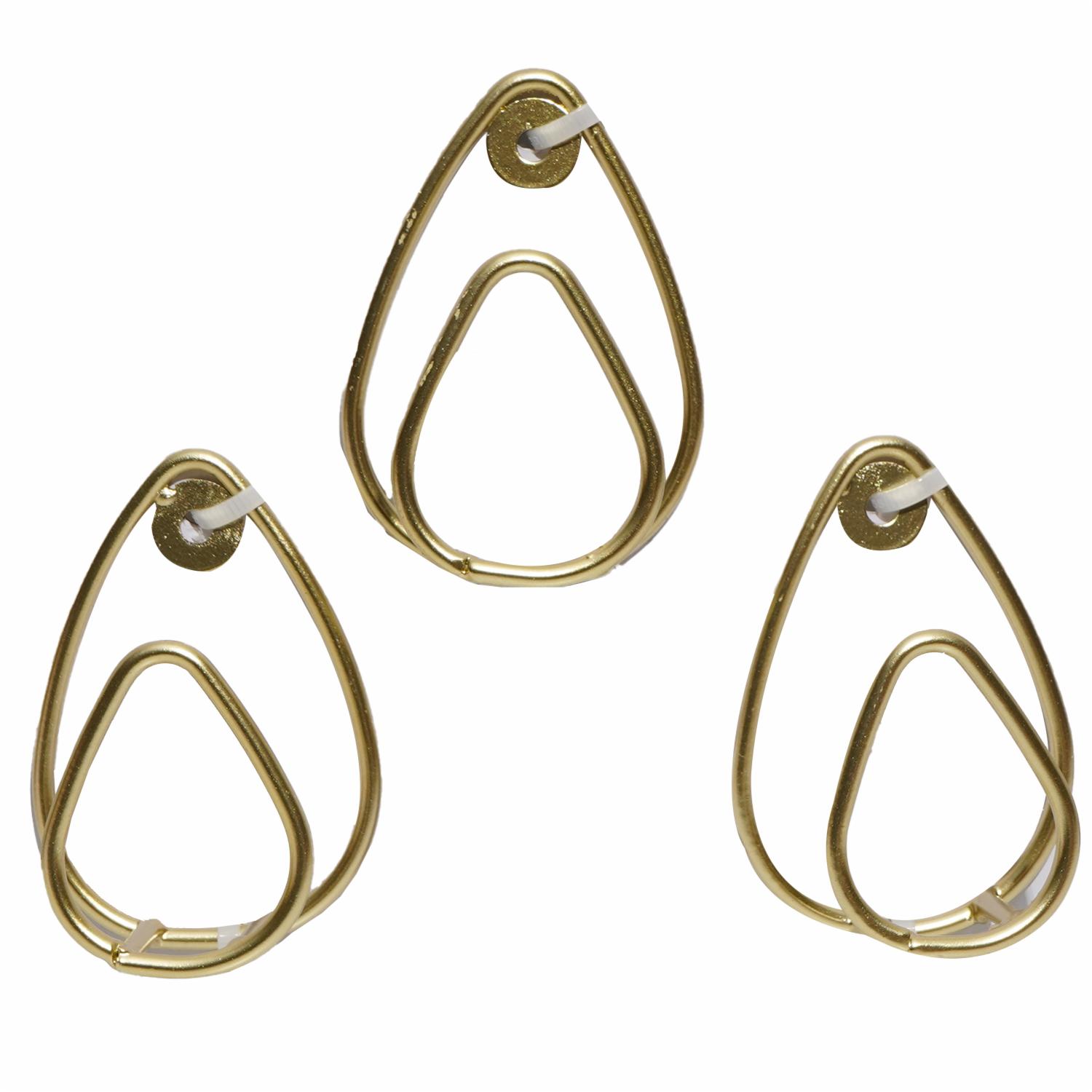 Ganchos Colgantes Metálicos Dorados Set FREE HOME X 3 Piezas