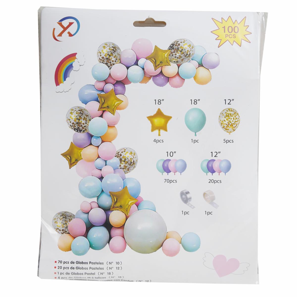 Globos Para Arco Color Pasteles BALLOON PARTY X 100 Piezas