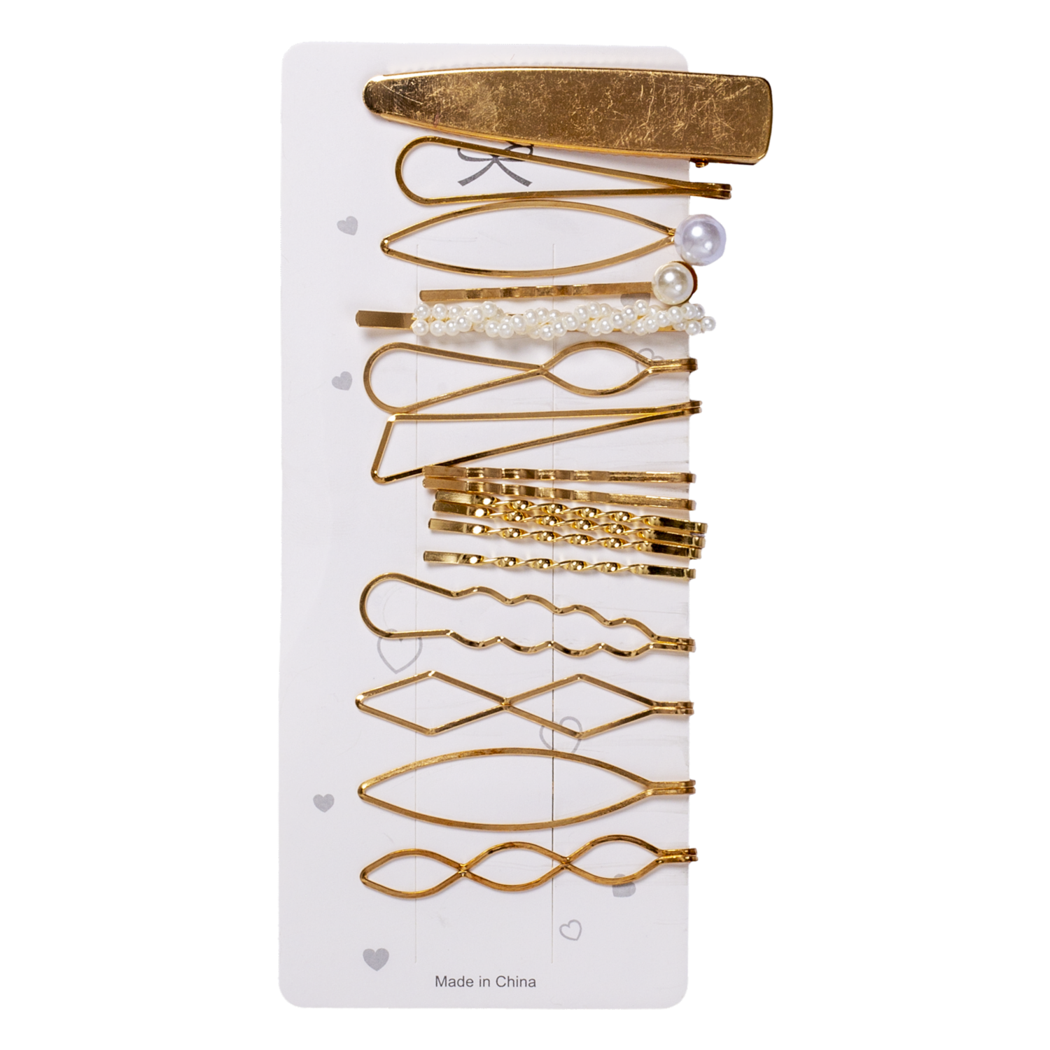 Vinchas De Cabello Tipo Invisibles Varios Diseños Dorado SKYLARK X 17 Uds