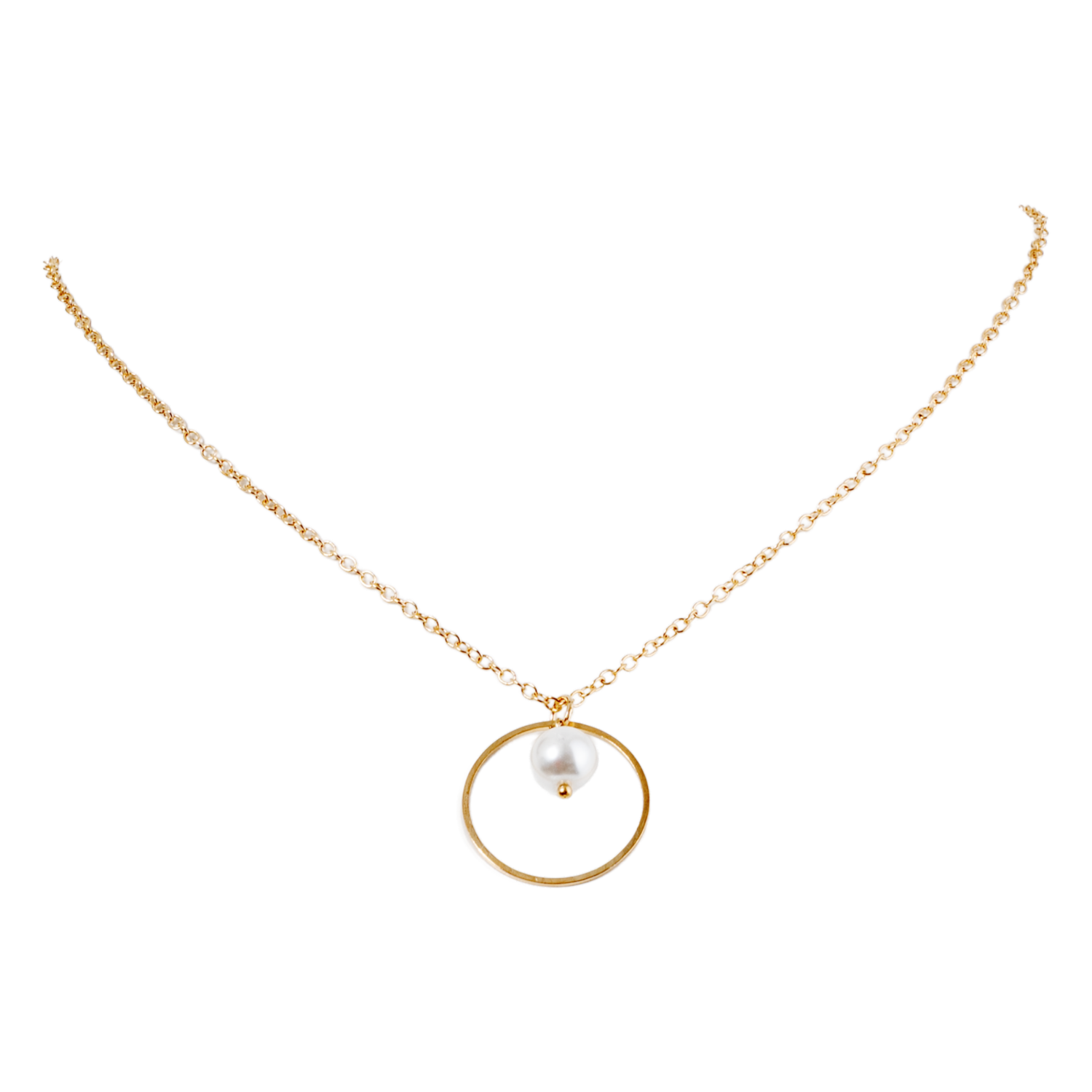 Collar Para Dama Argolla Y Perla SKYLARK 1 Pieza