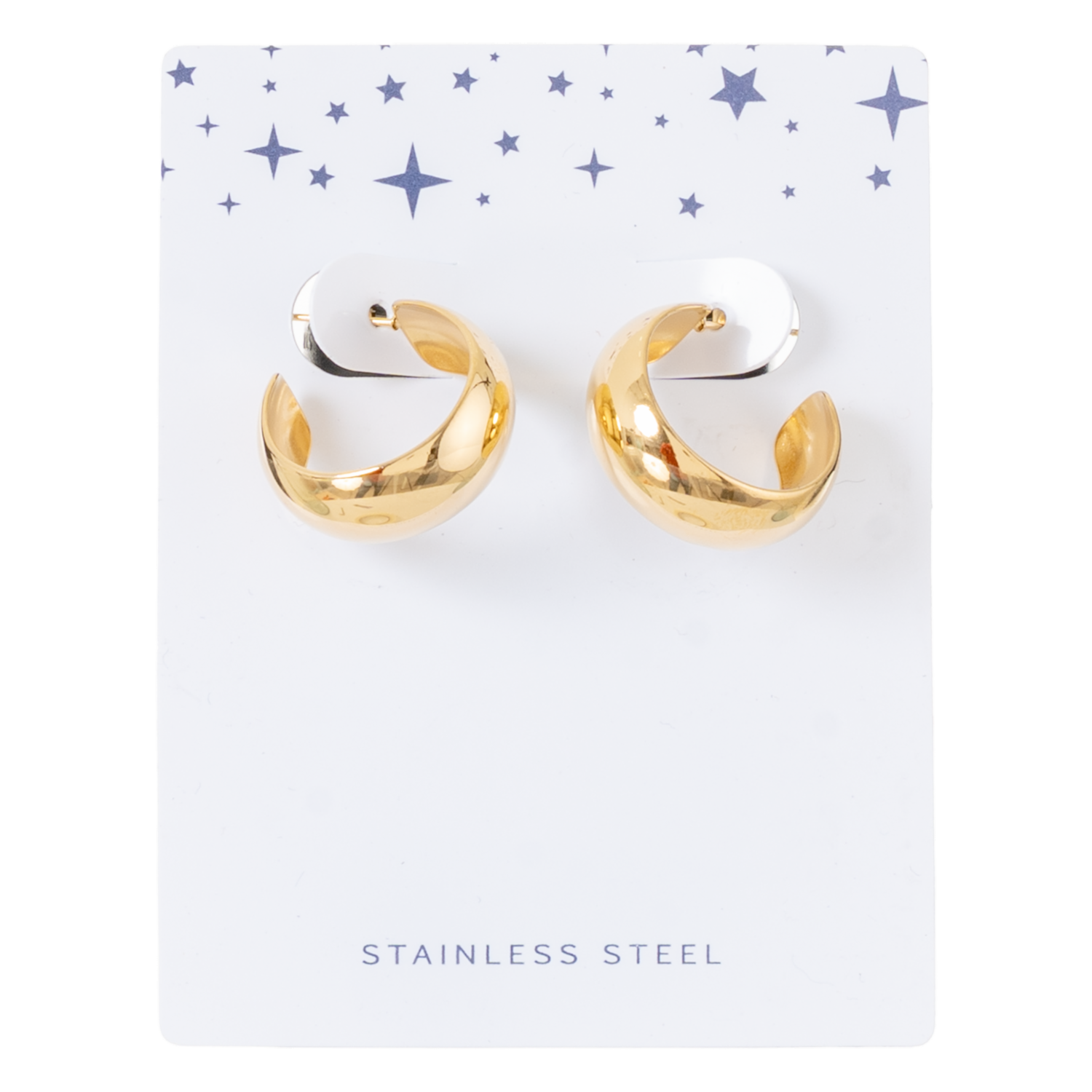 Aretes Para Dama Acero Inoxidable Dorado TECNO STEEL 2 Piezas