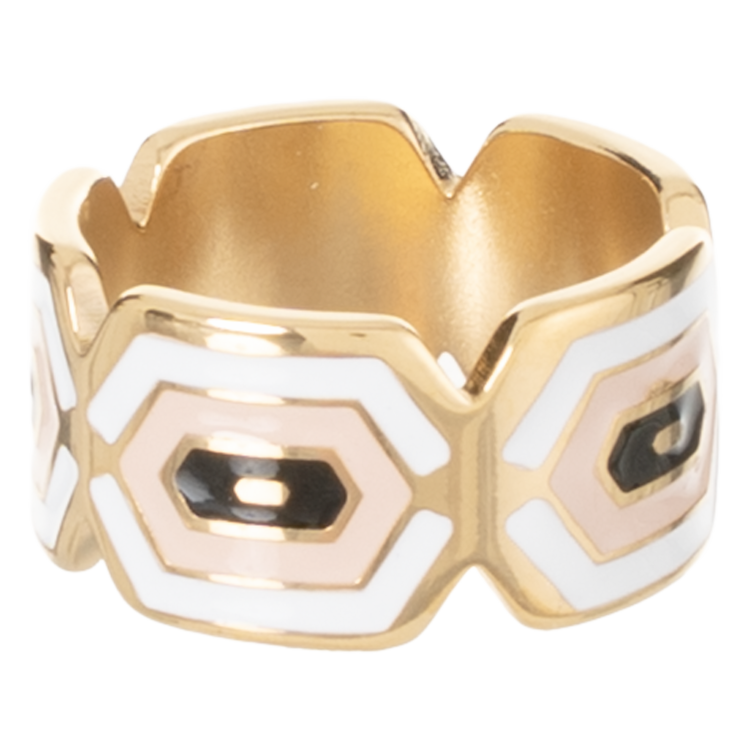 Anillo Acero Inoxidable Tallas Surtidas Rosado, Blanco Y Negro TECNO STEEL 1 Pieza