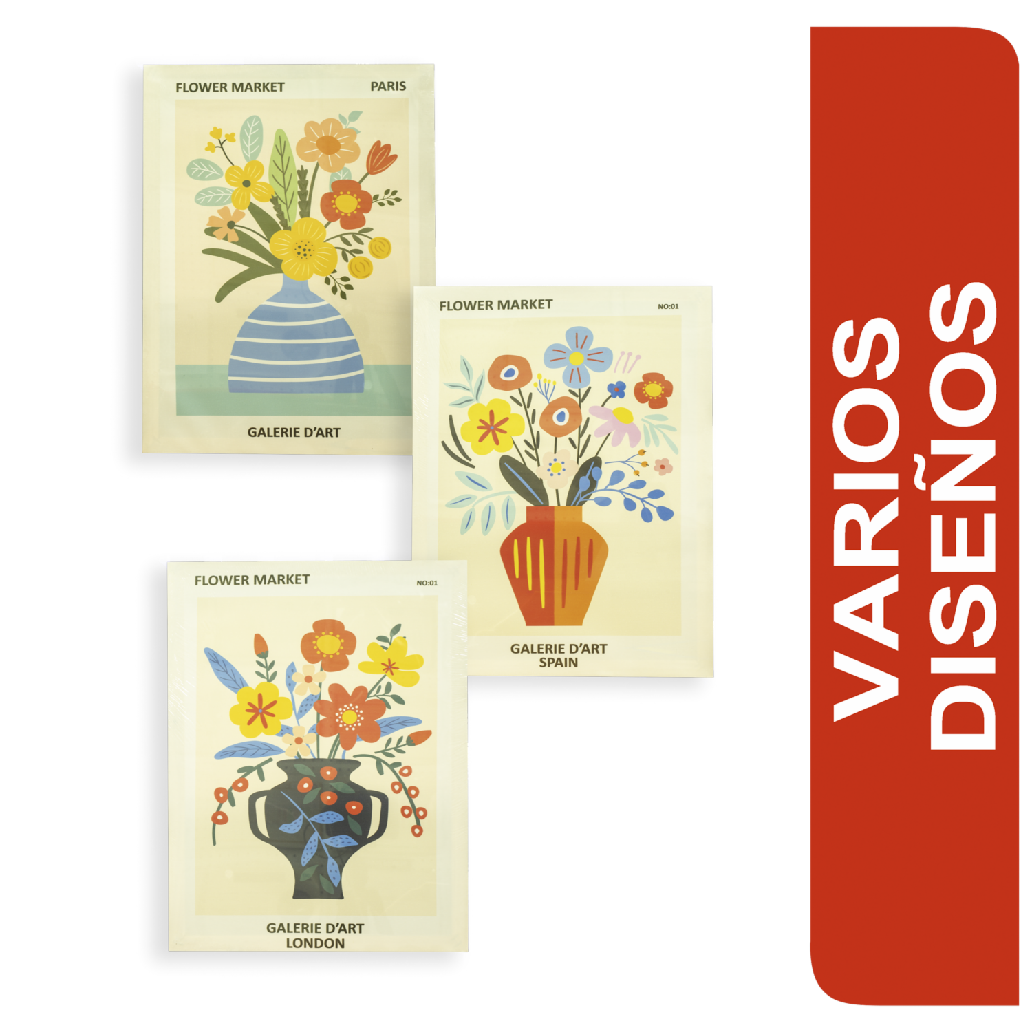 Cuadro Decorativo Diseño Surtido Flores Print FUZHOU BESTONE COLLECTION 30X40 Cm