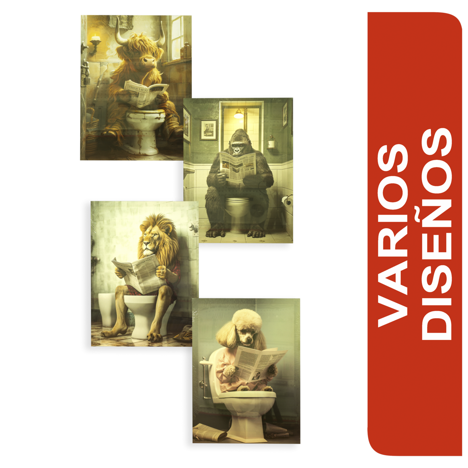 Cuadro Decorativo Diseño Surtido Animales En Baño FUZHOU BESTONE COLLECTION 30X40 Cm