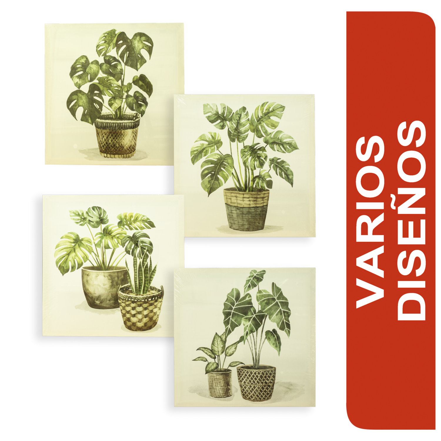 Cuadro Decorativo Diseño Surtido Hojas En Maceta FUZHOU BESTONE COLLECTION 40X40 Cm