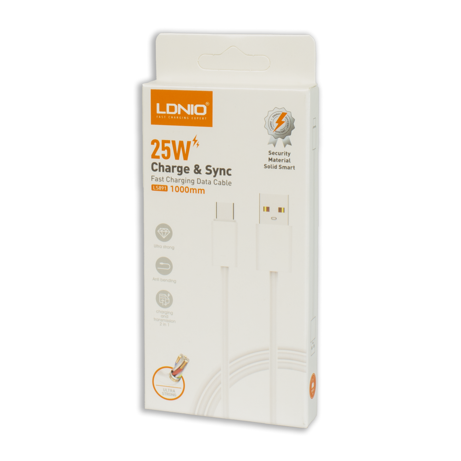 Cable De Carga Y Datos Usb-C A USB-A Blanco LDNIO 25 W