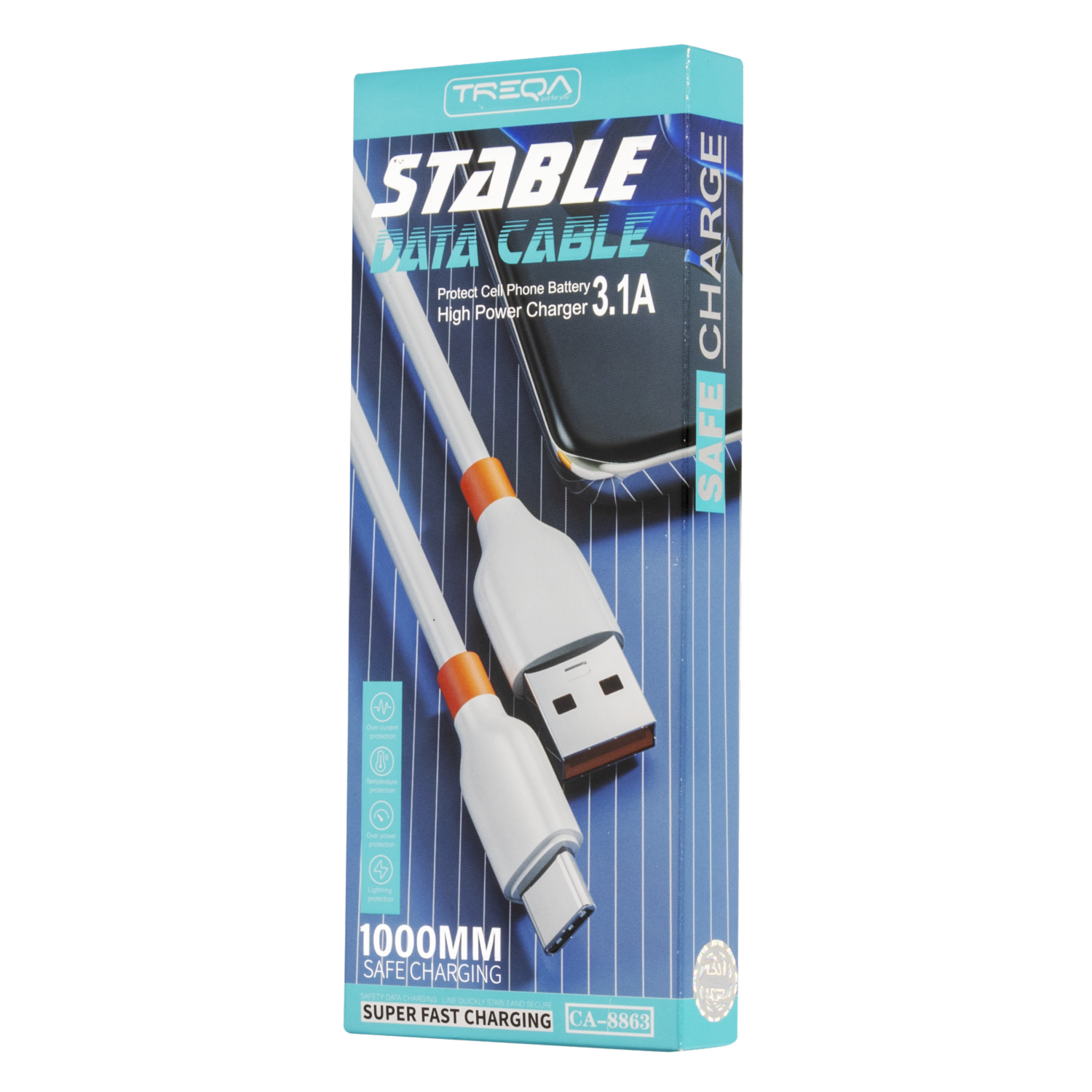 Cable De Carga Estable CA-8863 TREQA 3,1 A