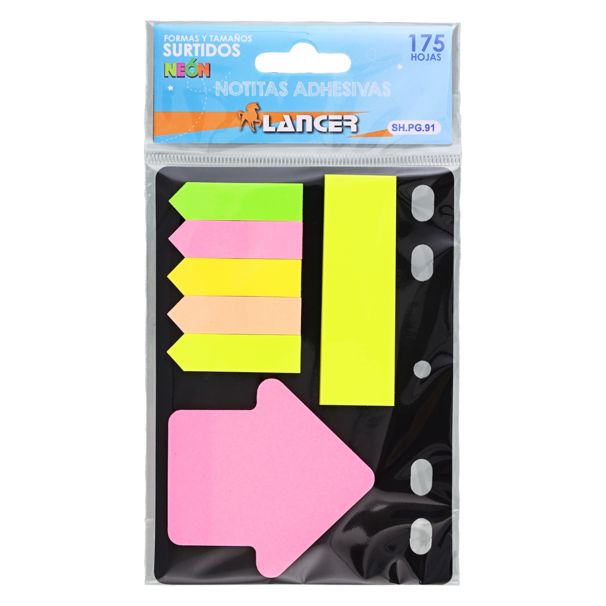 Notas Adhesivas Colores Neón Tamaños Surtidos LANCER Unidad