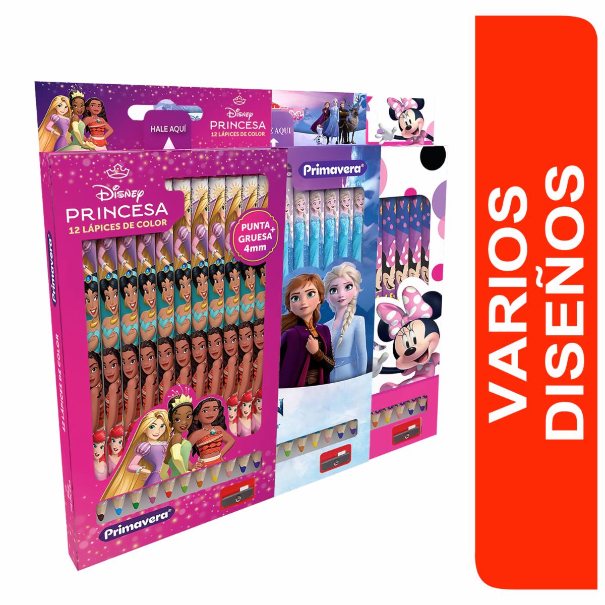 Lápices De Colores Triangulares Personajes Para Niña PRIMAVERA X 12 Uds