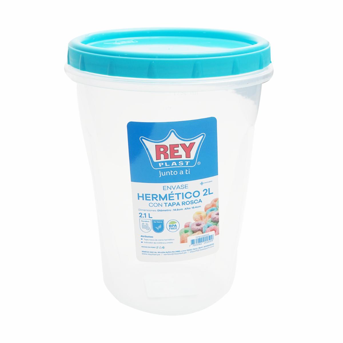 Envase Con Tapa  Rosca REY PLAST 2 Litros