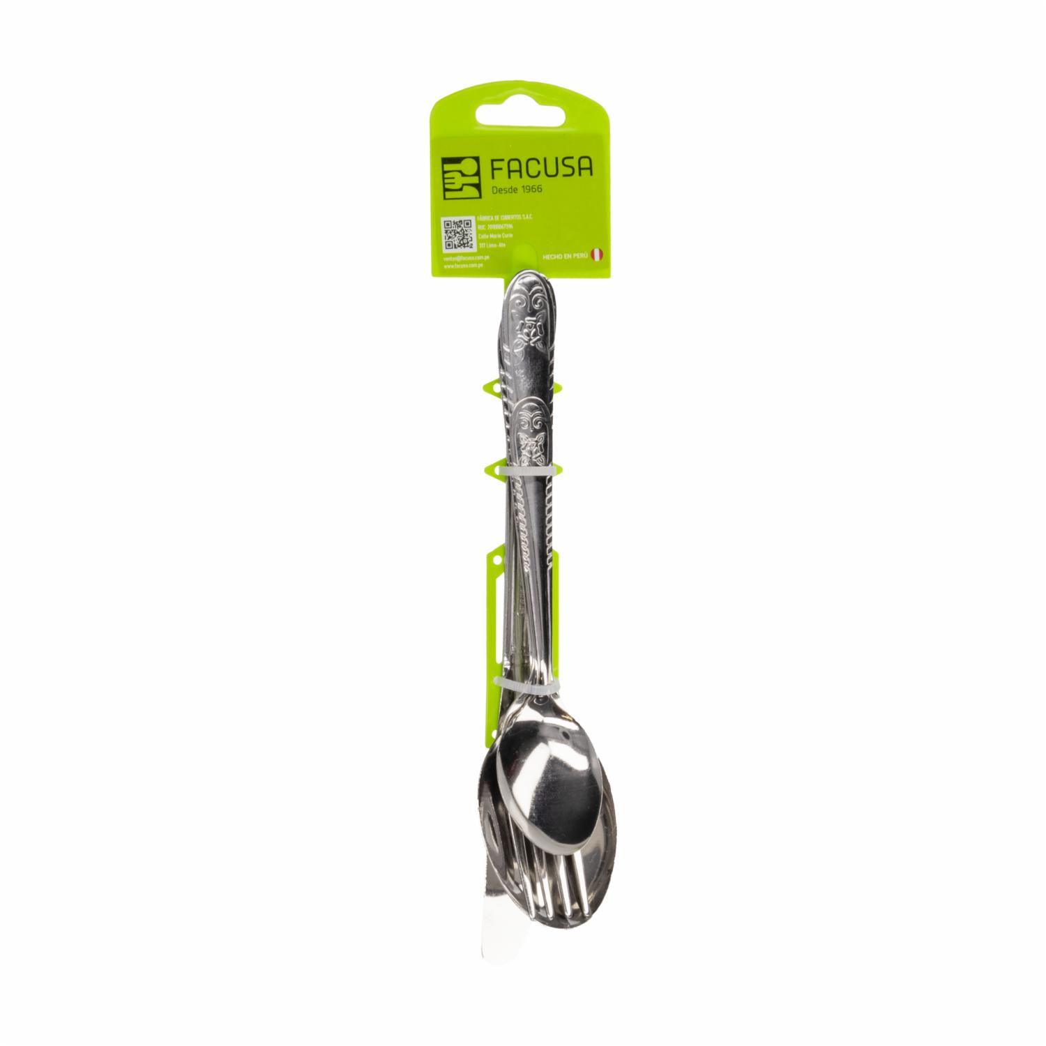 Juego De Cubiertos Diseño Rosita Un Puesto FACUSA 4 Piezas