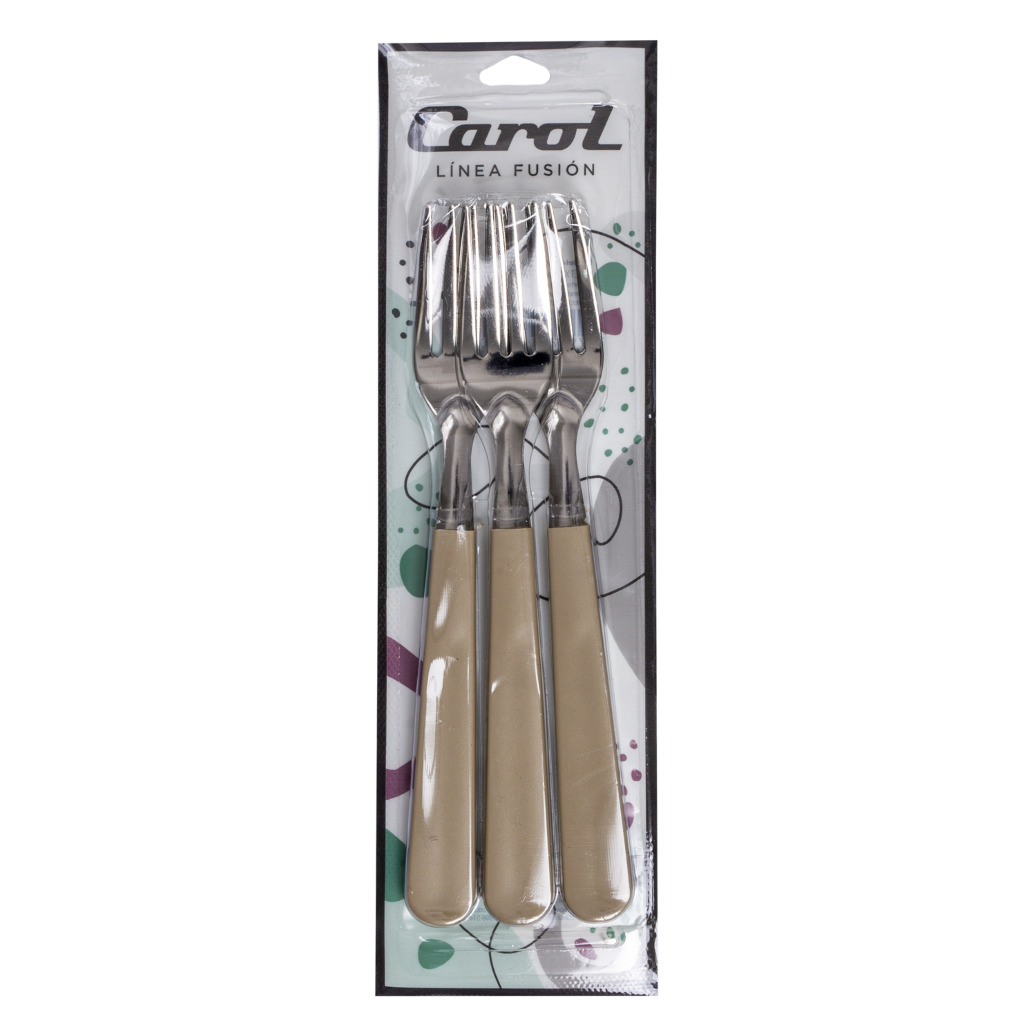 Set De Tenedores De Mesa Mango Beige CAROL X 3 Piezas