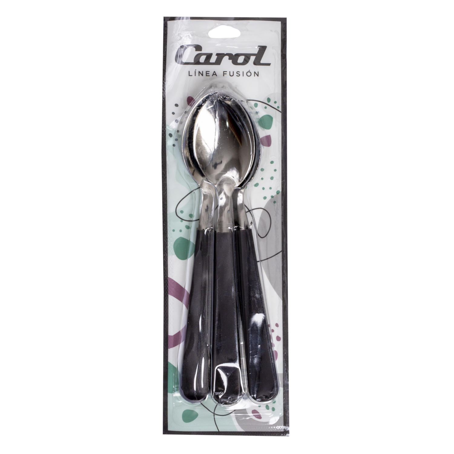 Set De Cucharas De Mesa Mango Gris Oscuro CAROL X 3 Piezas