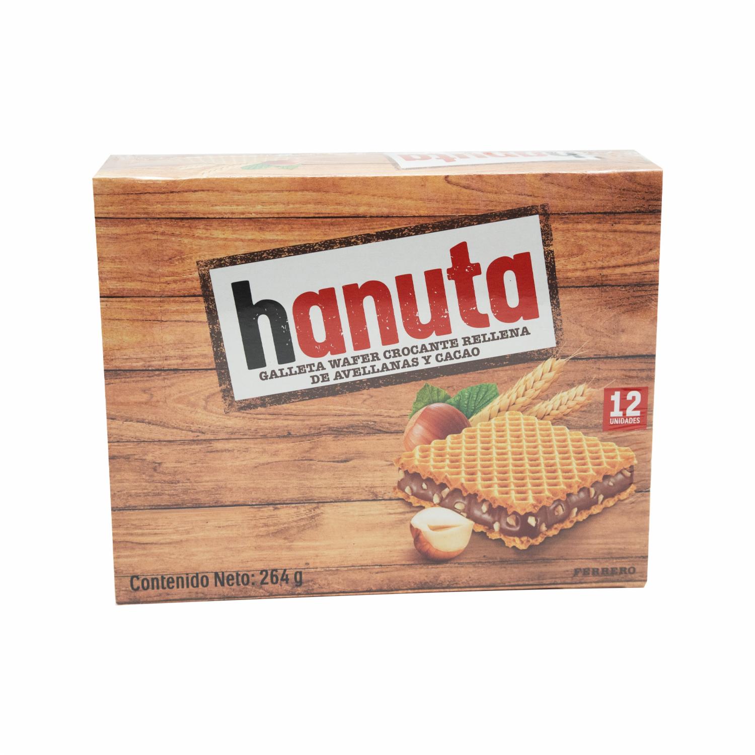 Galletas Dulces Waffer Con Relleno De Crema De Avellana HANUTA 264 G