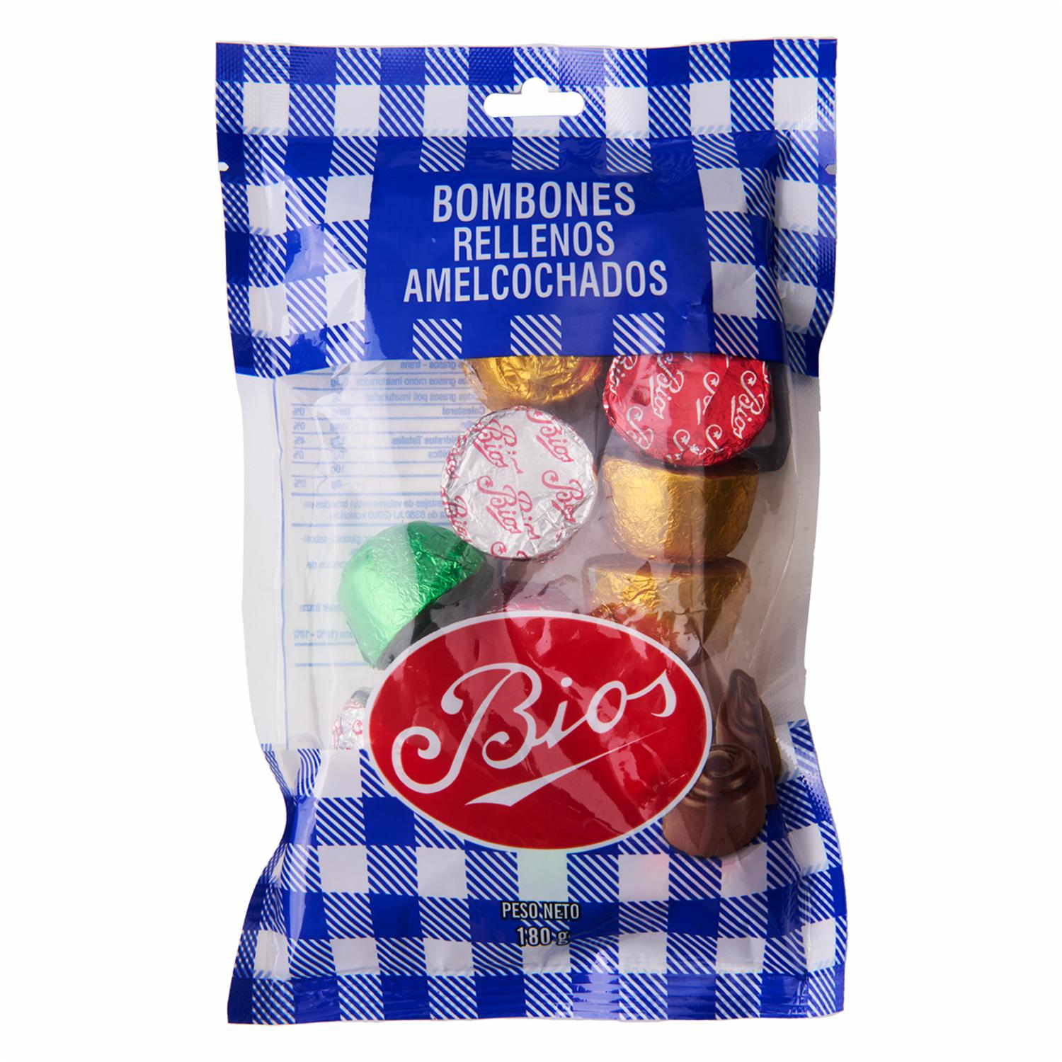 Bombones De Chocolate Rellenos Amelcochados BIOS 180 G