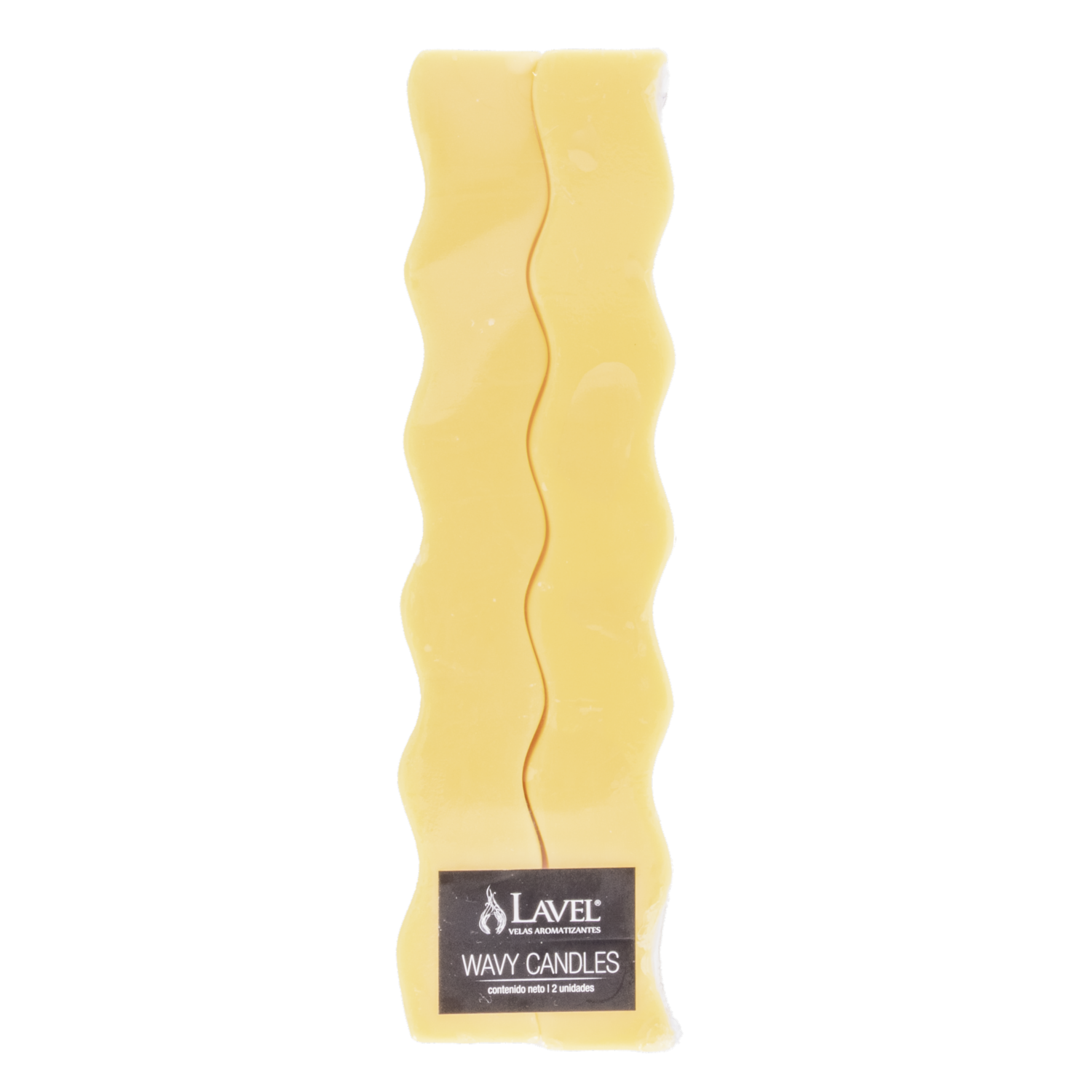 Vela Candelabro Onda Amarillo LAVEL 225 G