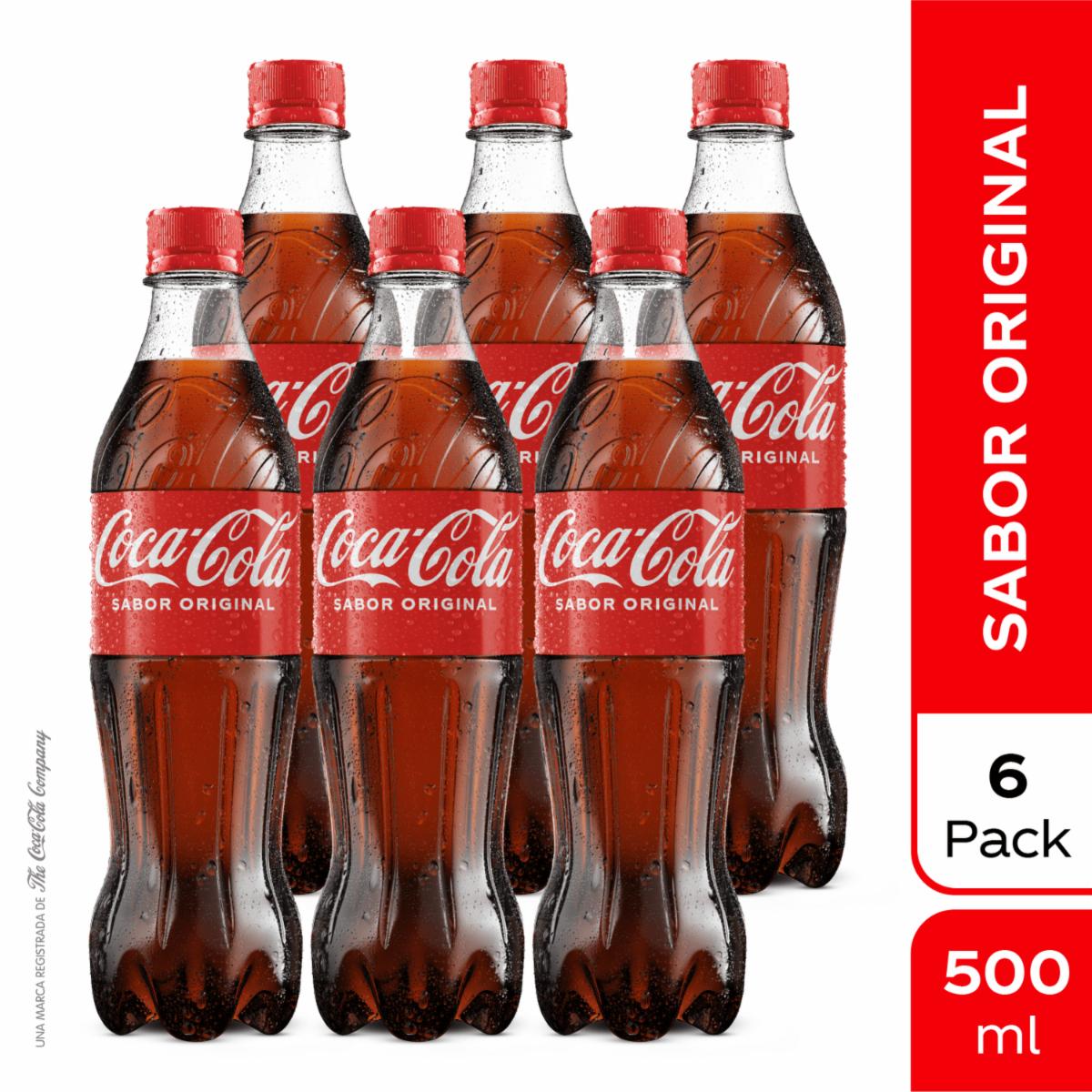 Bebida Gaseosa Sabor Original COCA-COLA 6 X 500 Ml